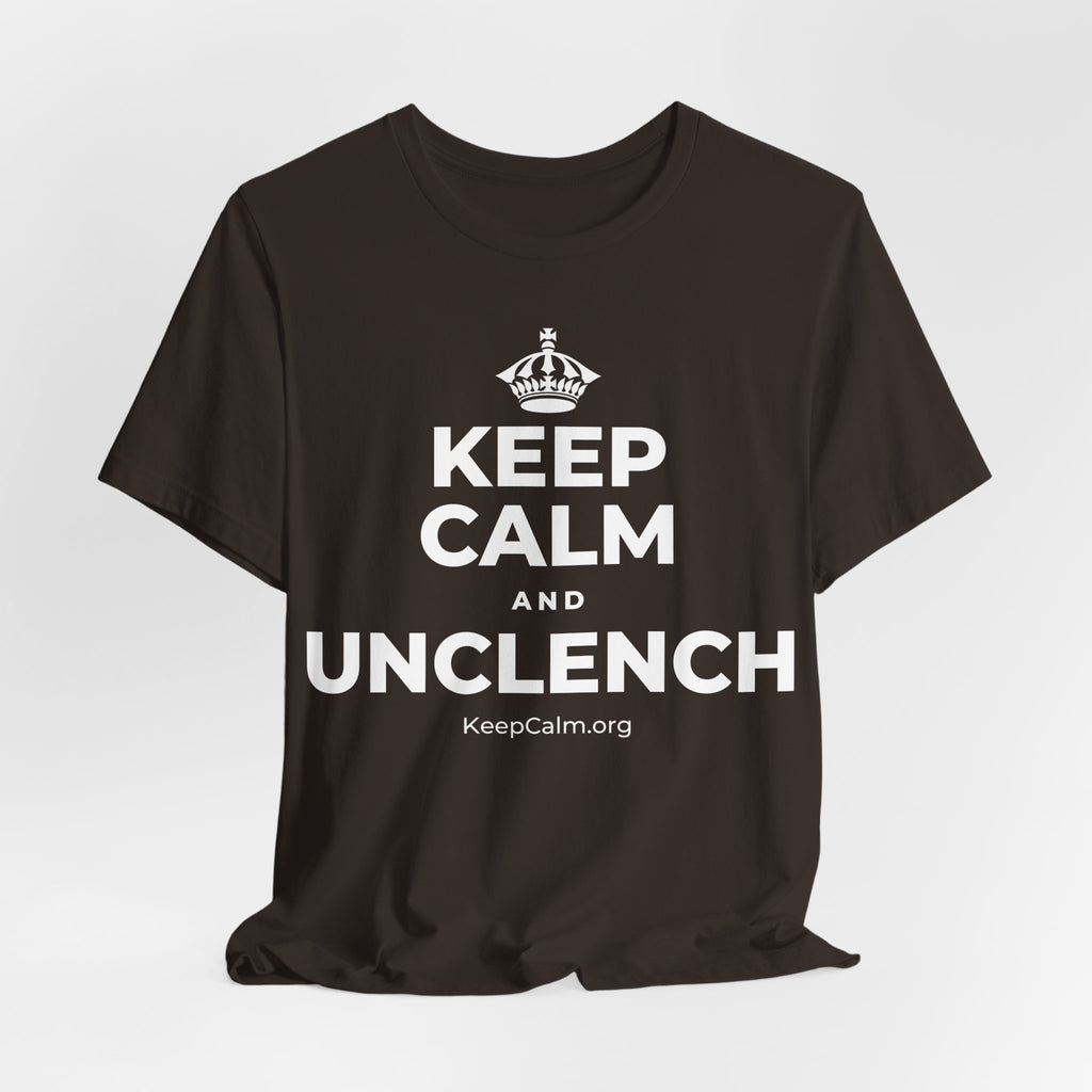 KEEP CALM AND UNCLENCH T-Shirt (Soft Cream–Heather Mauve)