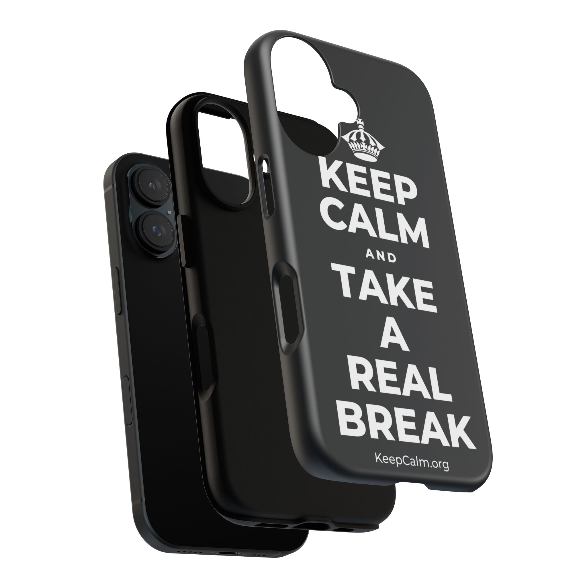 KEEP CALM AND TAKE A REAL BREAK Phone Case (Dark)