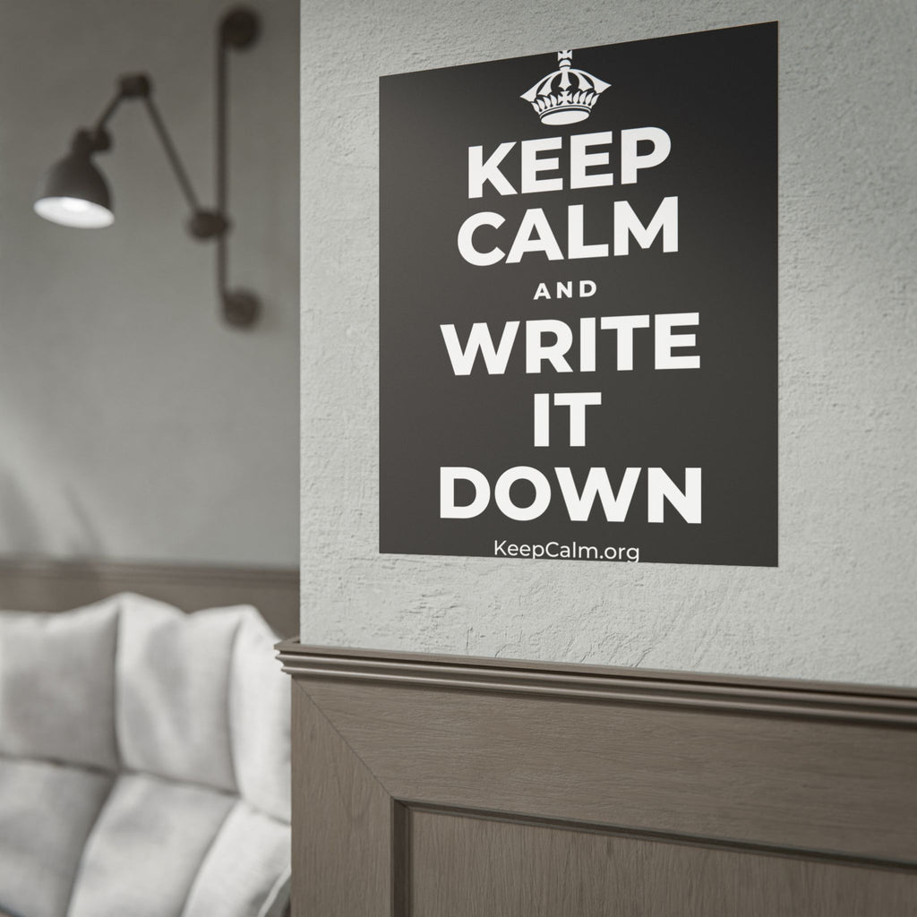 KEEP CALM AND WRITE IT DOWN Poster