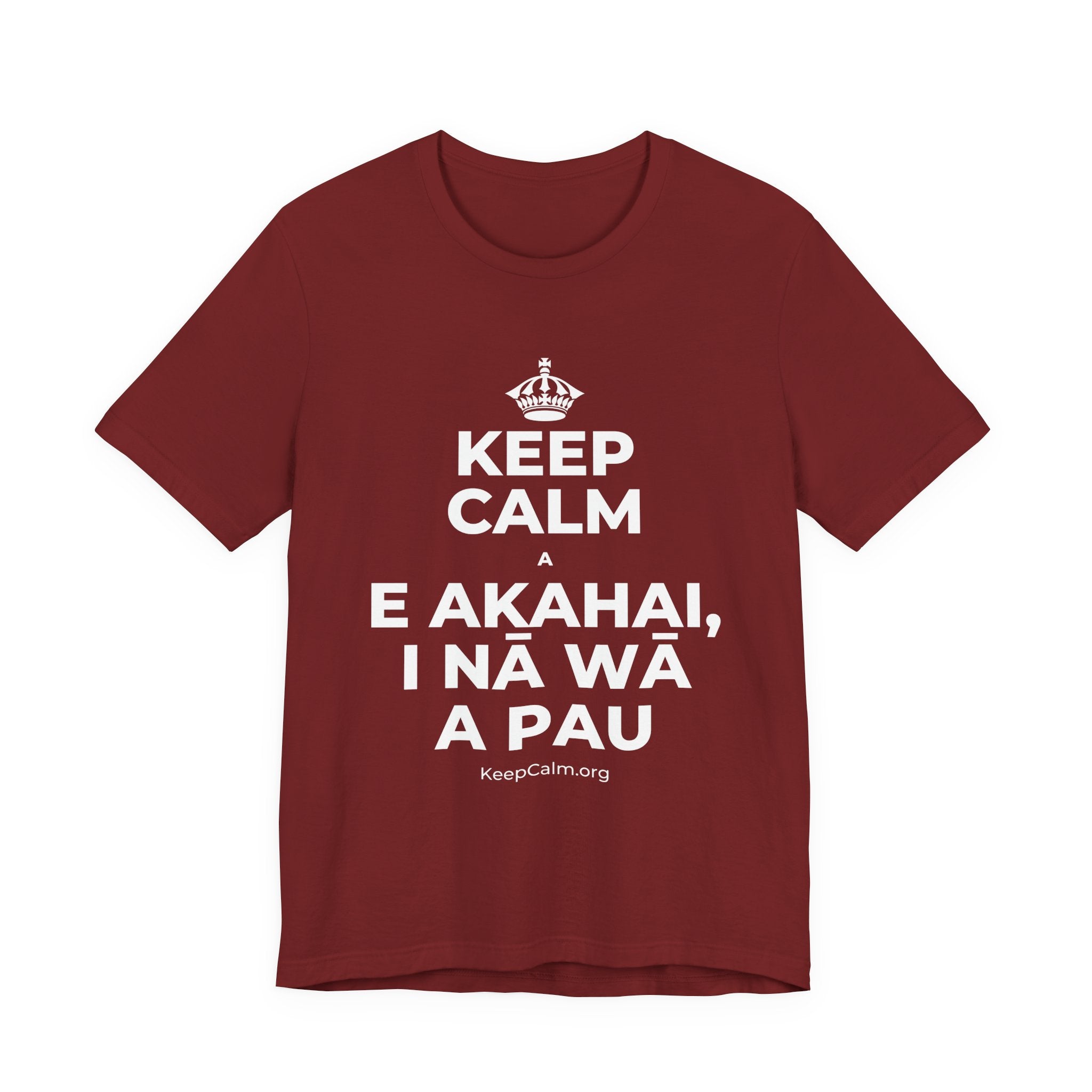 KEEP CALM A E AKAHAI, I NĀ WĀ A PAU T-Shirt (Baby Blue–Silver)