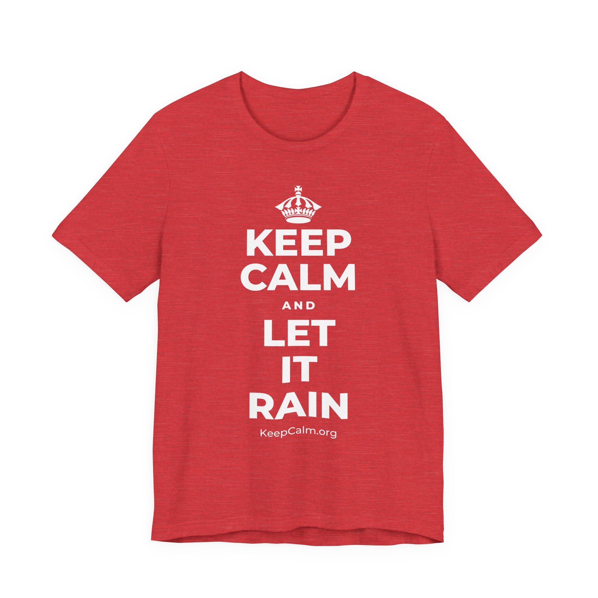 KEEP CALM AND LET IT RAIN T-Shirt (Baby Blue–Silver)