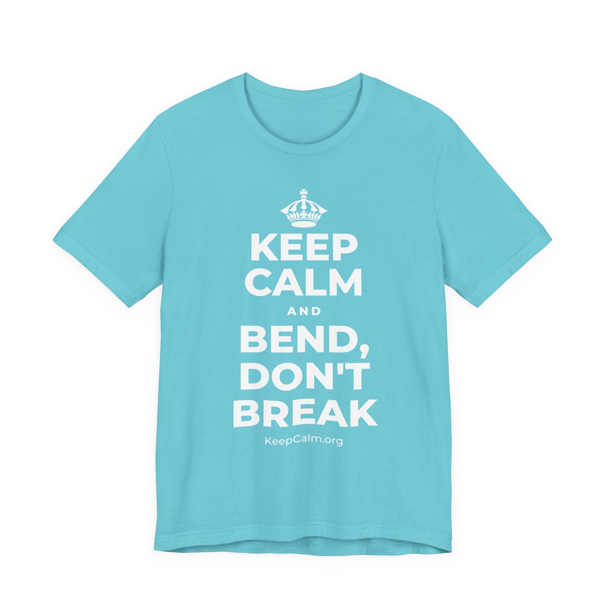 KEEP CALM AND BEND, DON'T BREAK T-Shirt (Soft Cream–Heather Mauve)