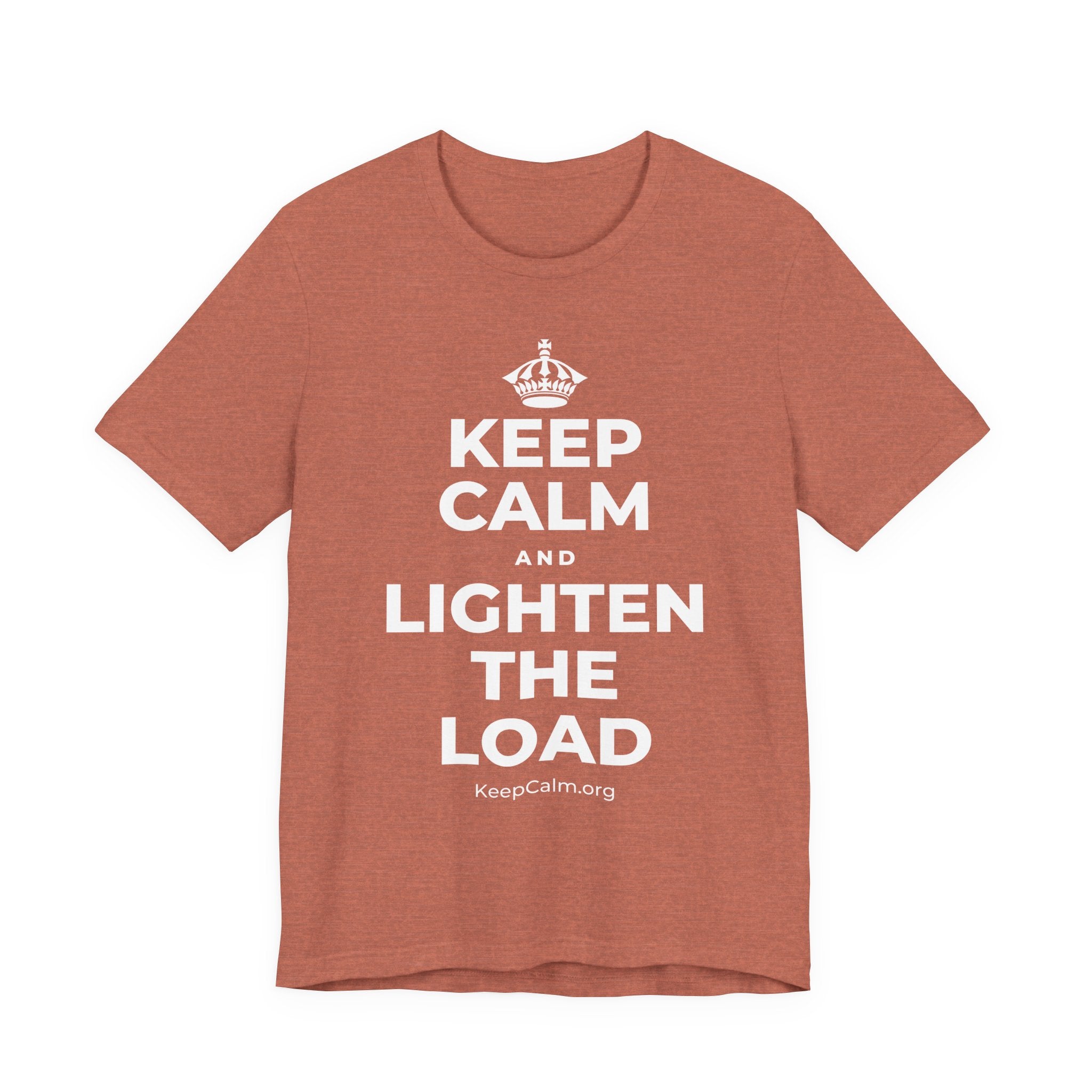 KEEP CALM AND LIGHTEN THE LOAD T-Shirt (Soft Cream–Heather Mauve)