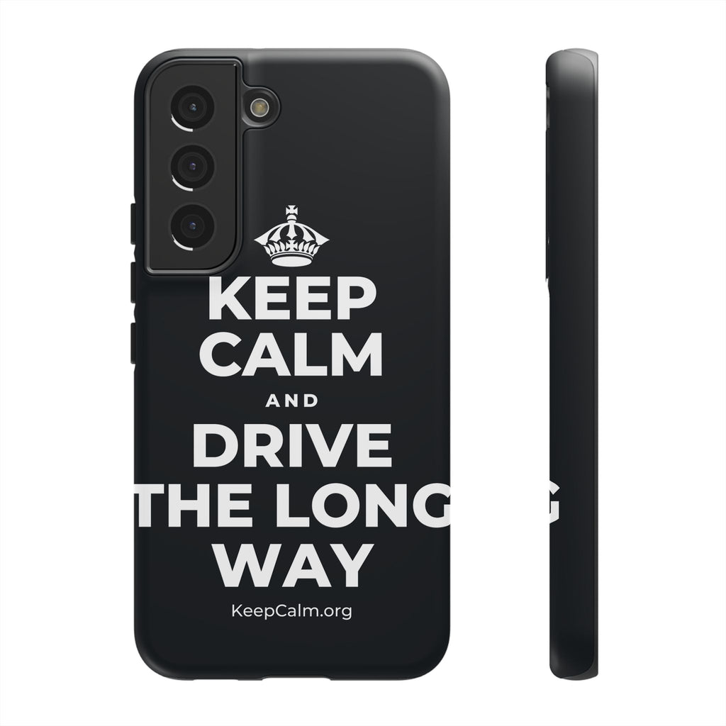 KEEP CALM AND DRIVE THE LONG WAY Phone Case (Dark)