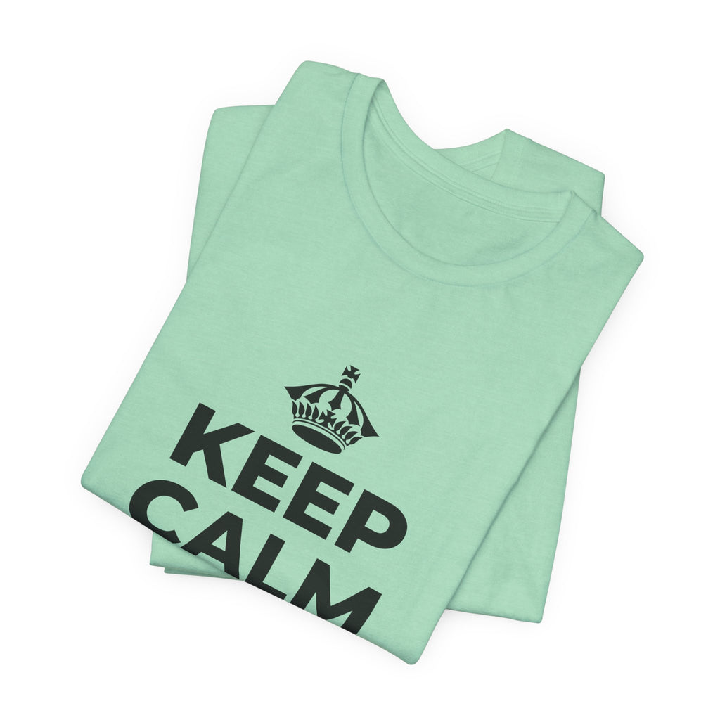 KEEP CALM AND LOCK IN T-Shirt (Baby Blue–Silver)