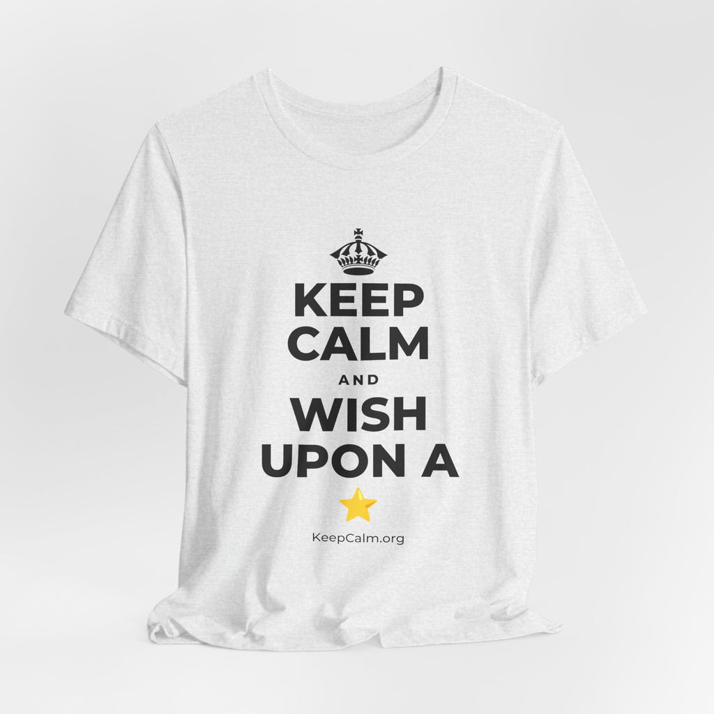 KEEP CALM AND WISH UPON A ⭐ T-Shirt (Soft Cream–Heather Mauve)