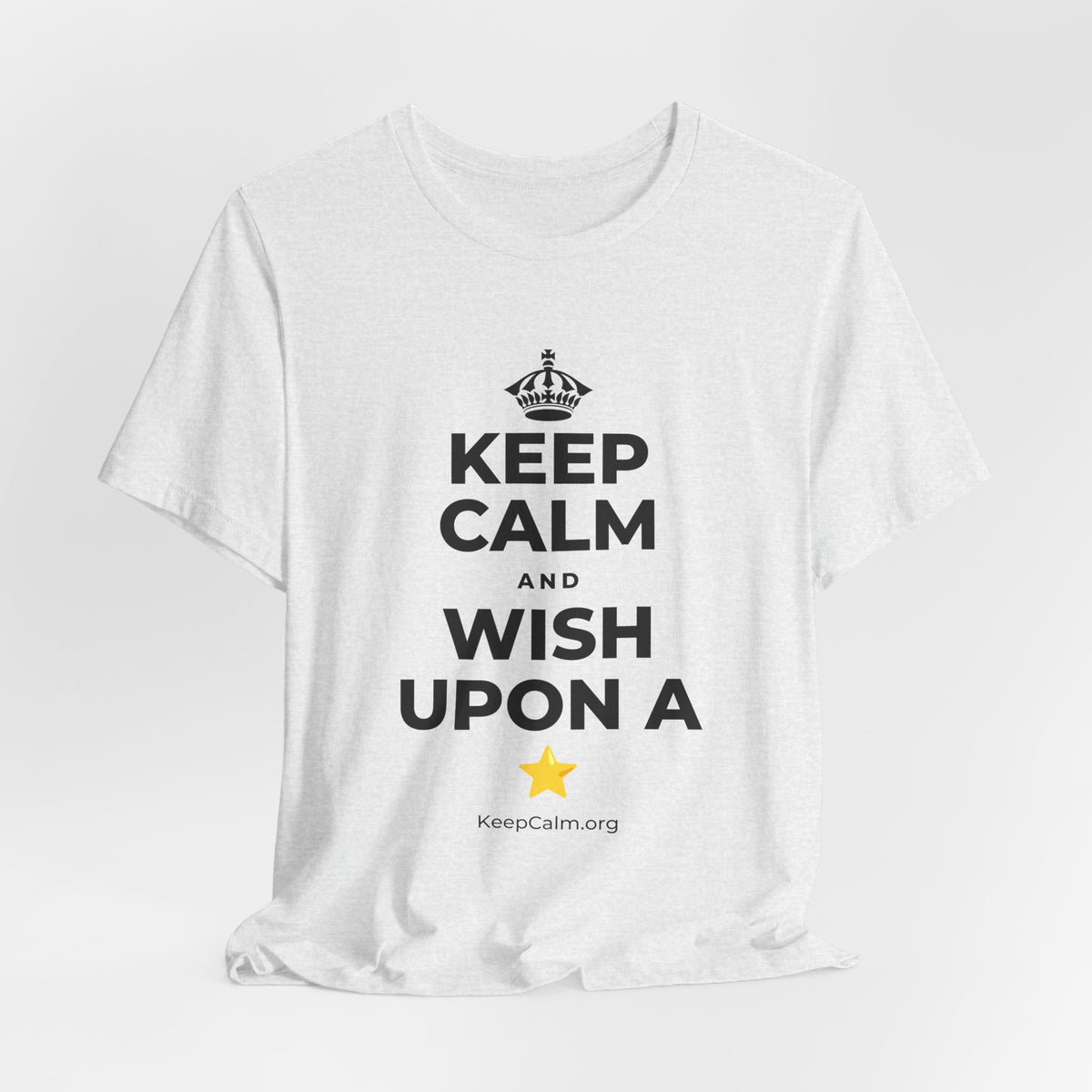 KEEP CALM AND WISH UPON A ⭐ T-Shirt (Soft Cream–Heather Mauve)