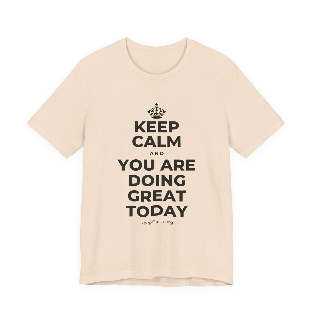 KEEP CALM AND YOU ARE DOING GREAT TODAY T-Shirt (Soft Cream–Heather Mauve)