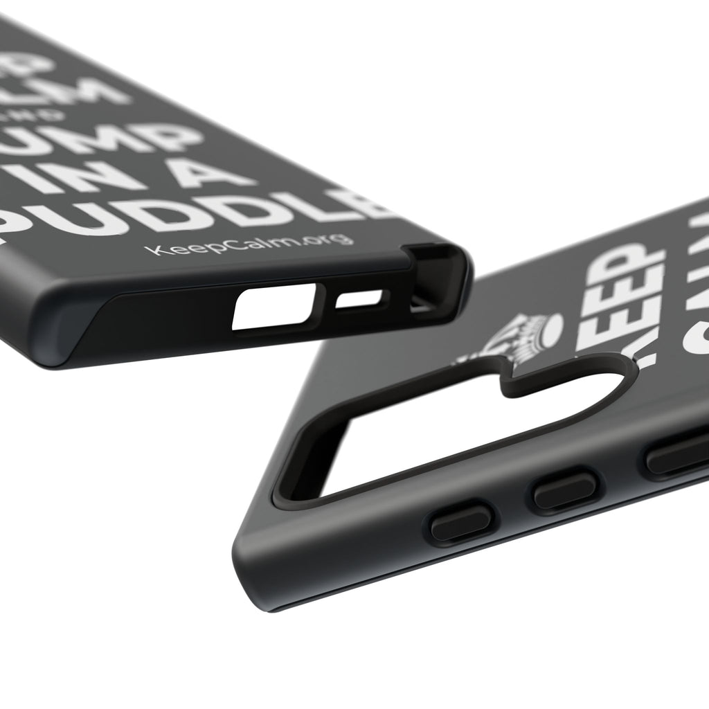 KEEP CALM AND JUMP IN A PUDDLE Phone Case (Dark)