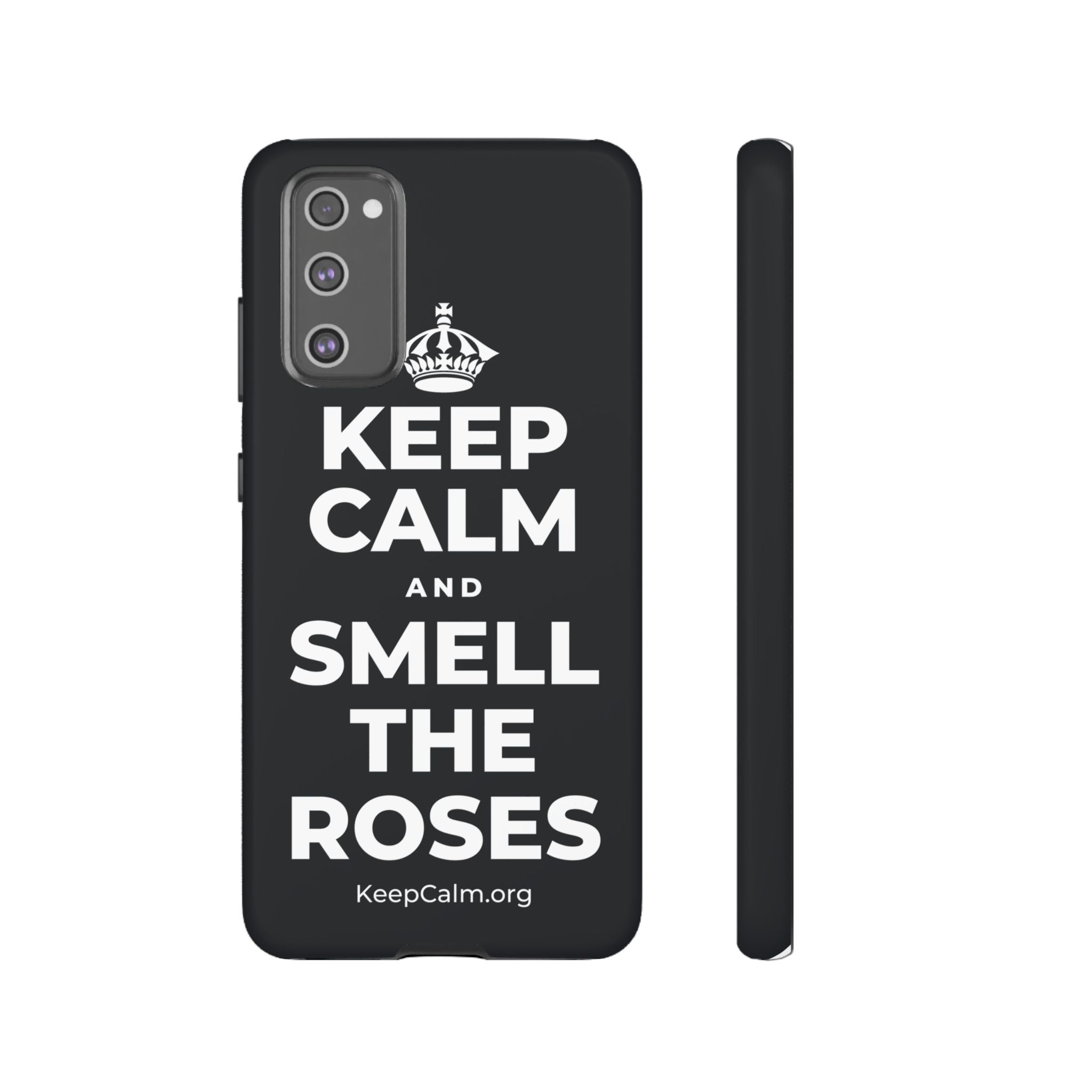 KEEP CALM AND SMELL THE ROSES Phone Case (Dark)