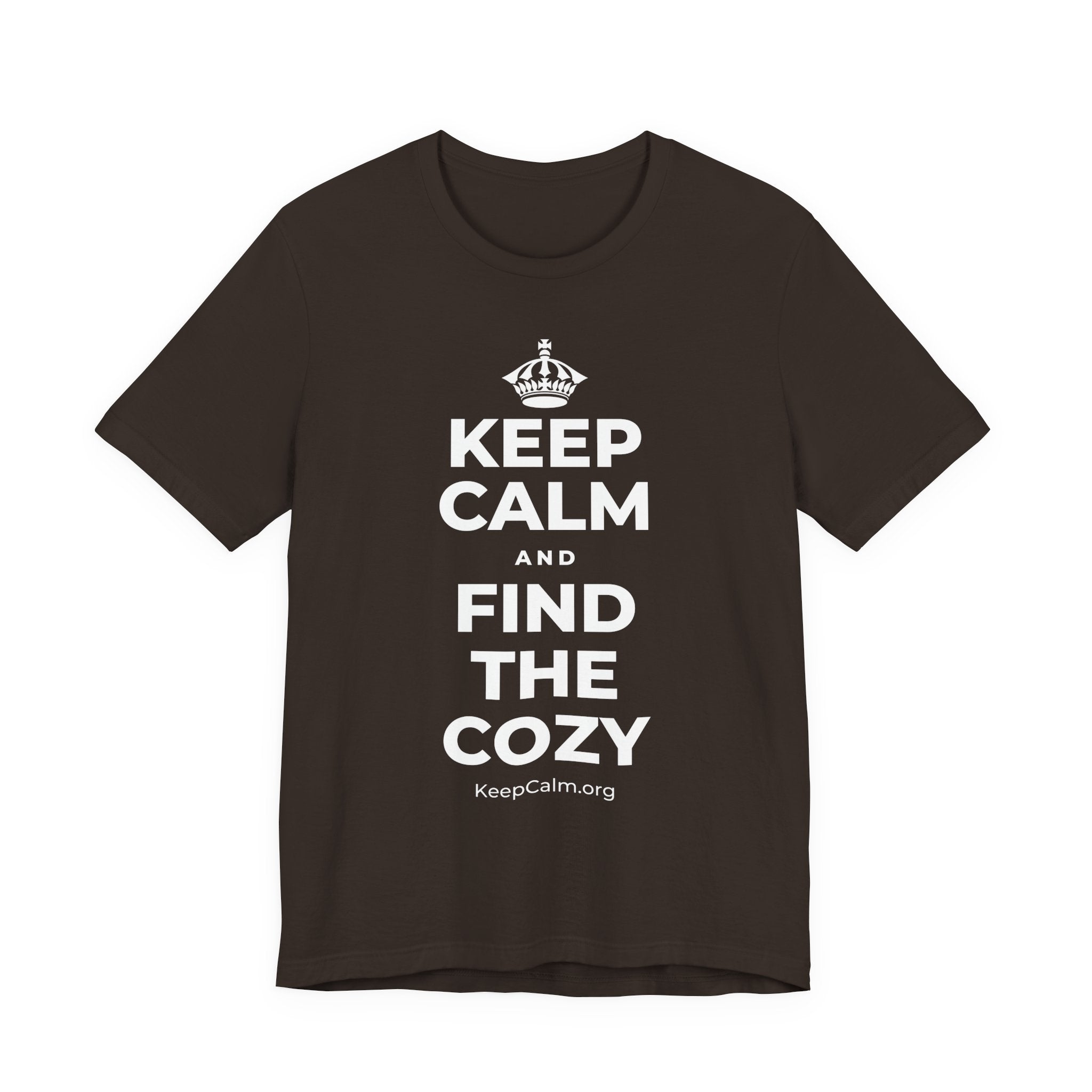 KEEP CALM AND FIND THE COZY T-Shirt (Soft Cream–Heather Mauve)