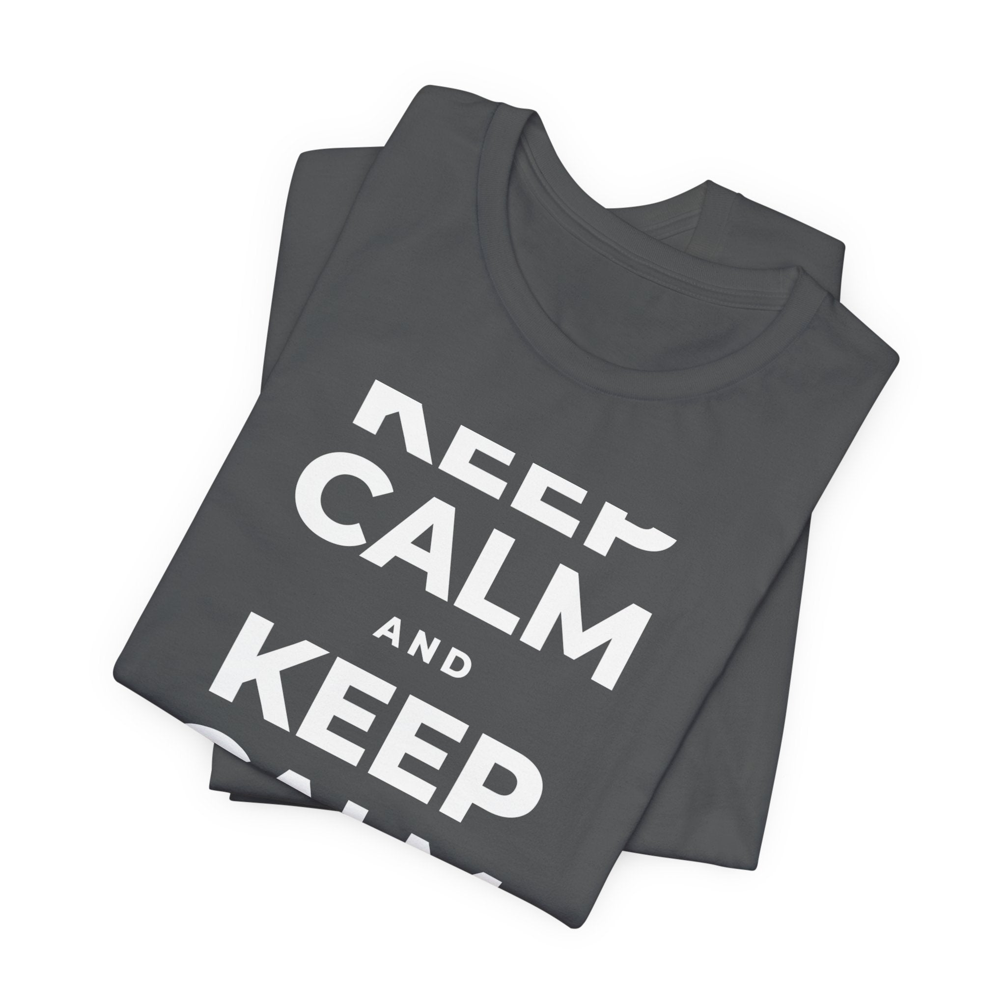 KEEP CALM AND REST & RECOVER T-Shirt (White–Asphalt)
