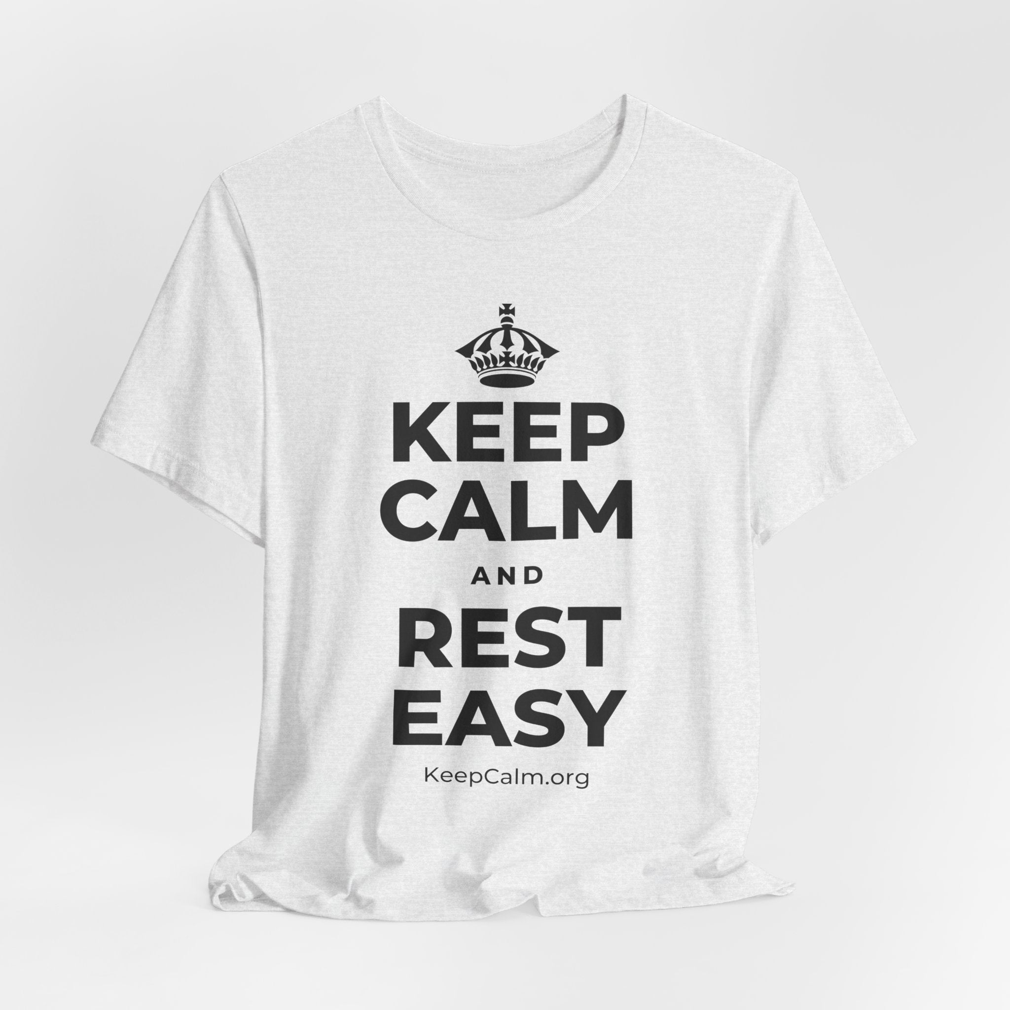 KEEP CALM AND REST EASY T-Shirt (Soft Cream–Heather Mauve)