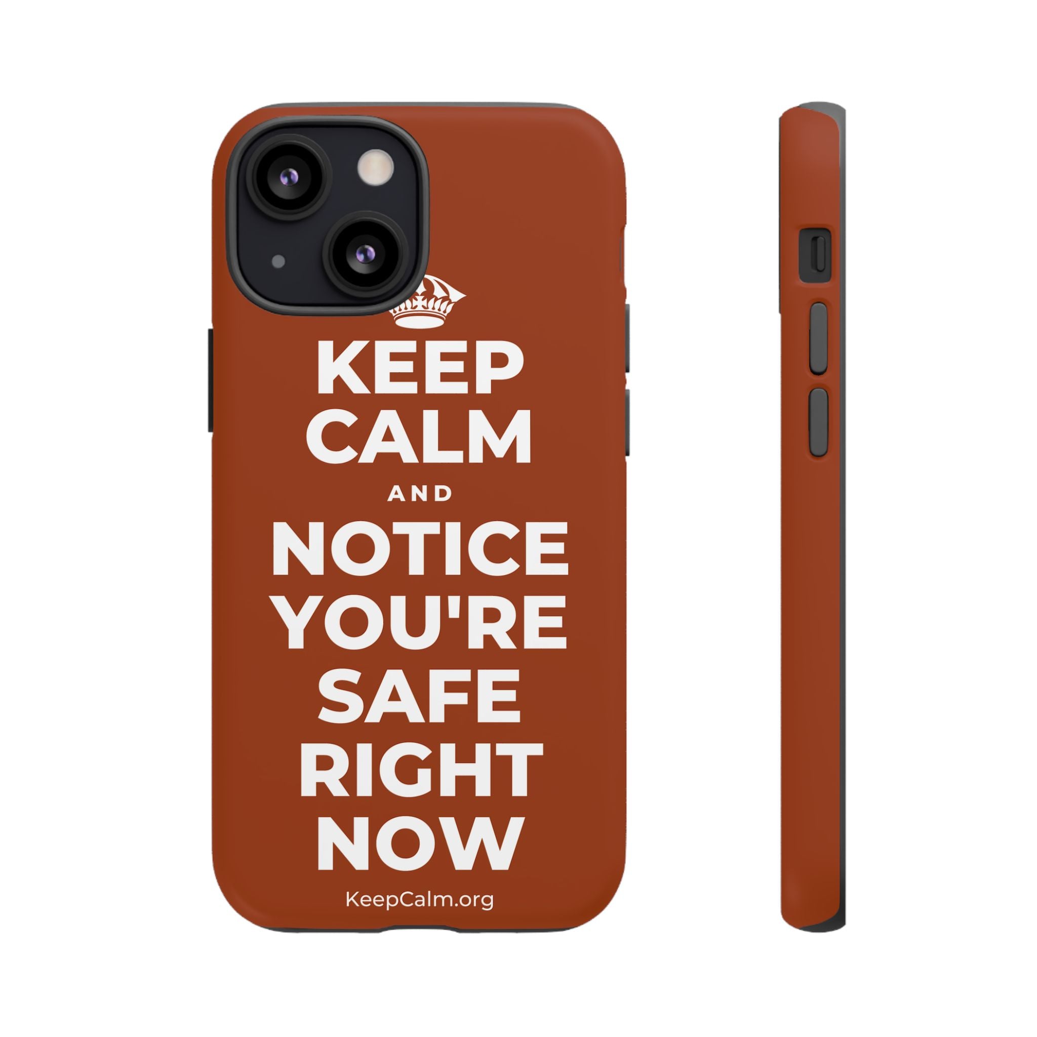 KEEP CALM AND NOTICE YOU'RE SAFE RIGHT NOW Phone Case