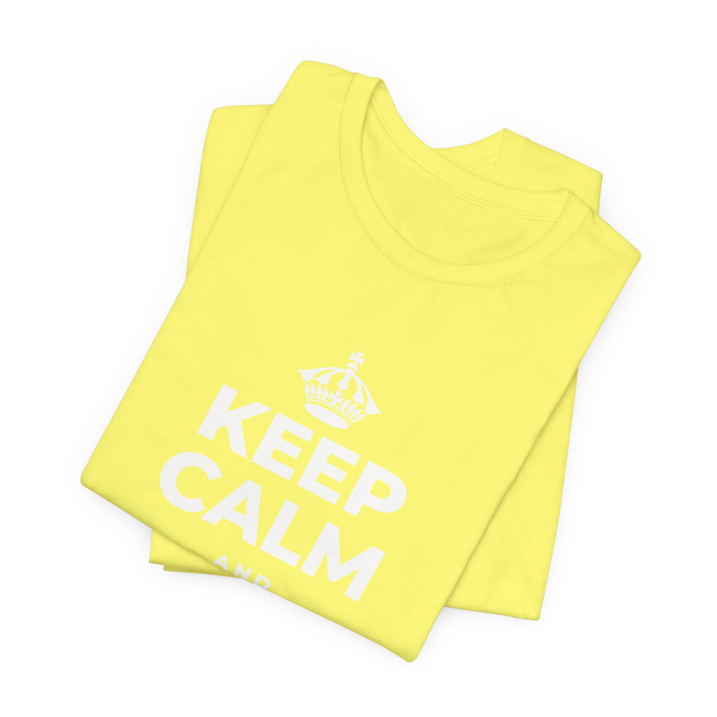 KEEP CALM AND GIVE ✌️ A CHANCE T-Shirt (Soft Cream–Heather Mauve)