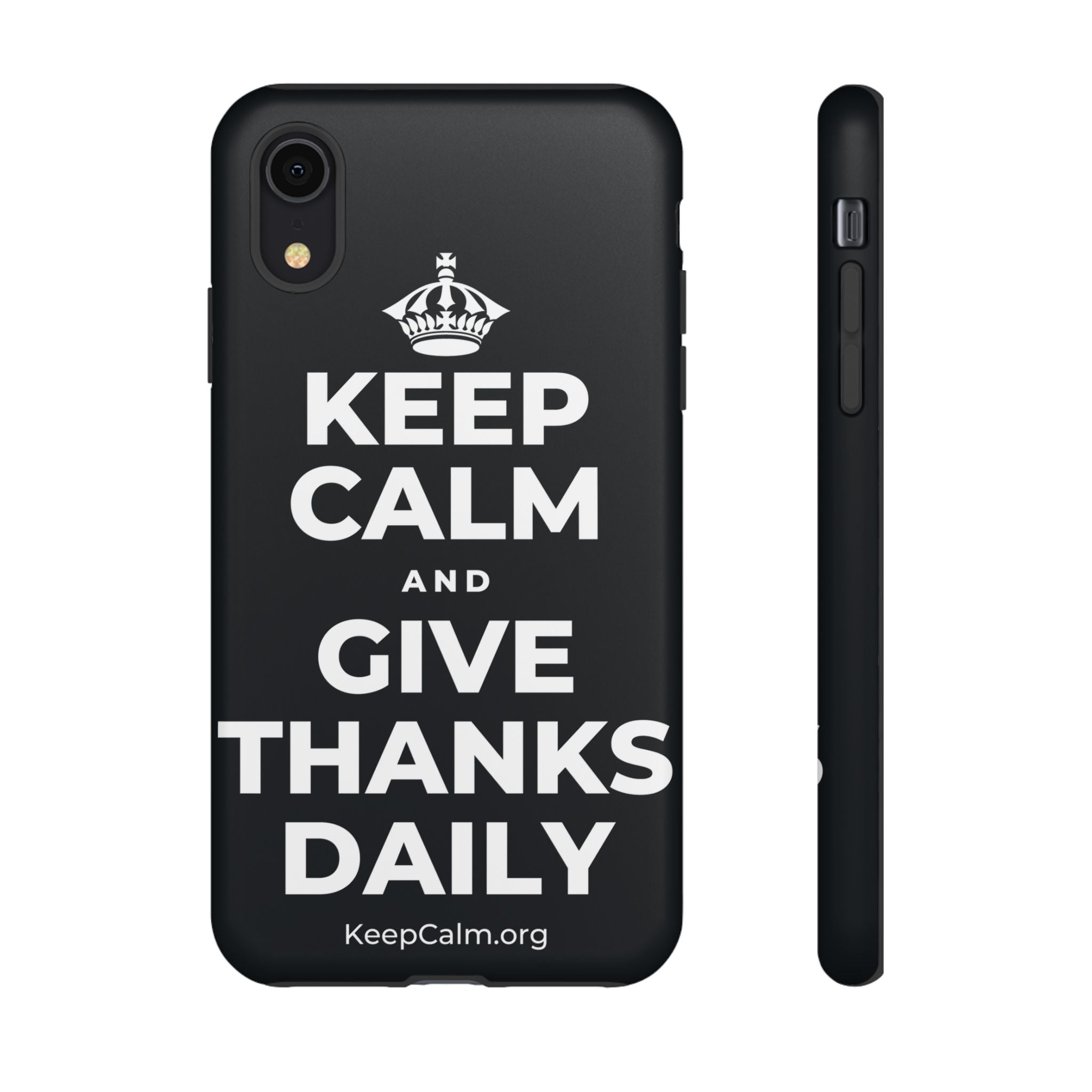 KEEP CALM AND GIVE THANKS DAILY Phone Case (Dark)