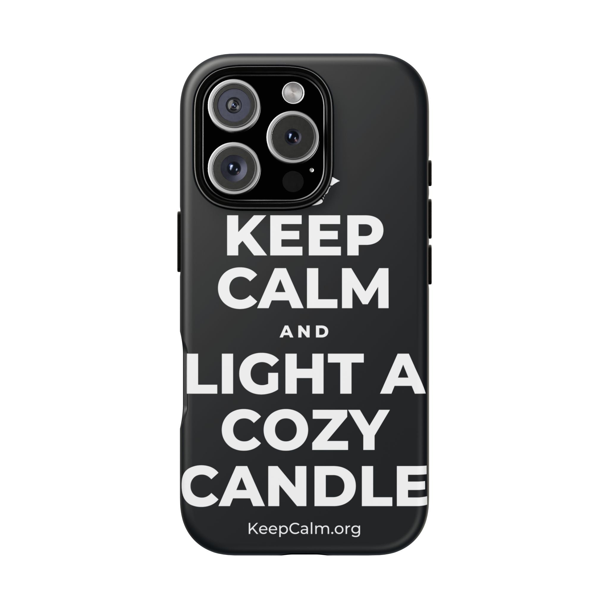 KEEP CALM AND LIGHT A COZY CANDLE Phone Case (Dark)