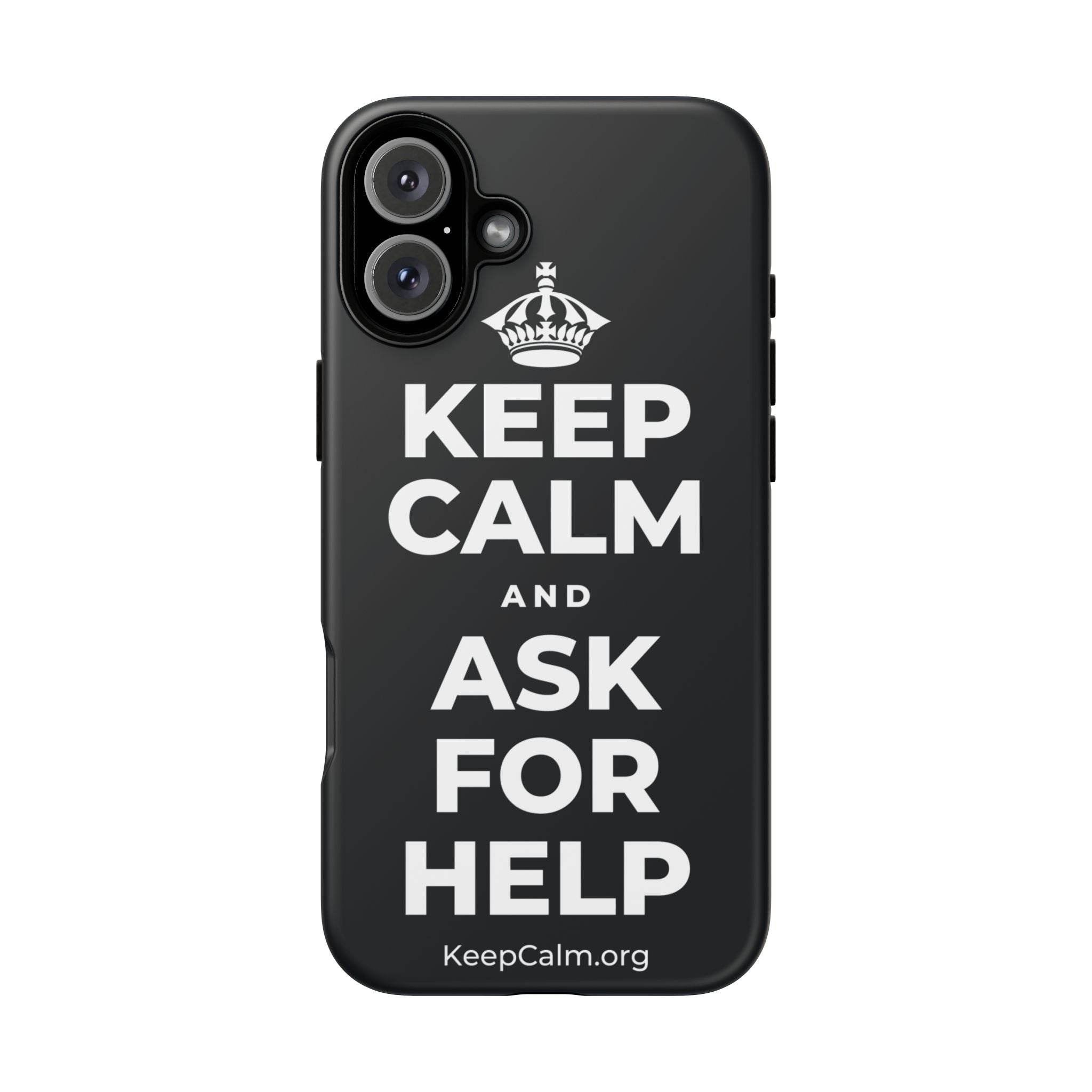 KEEP CALM AND ASK FOR HELP Phone Case (Dark)