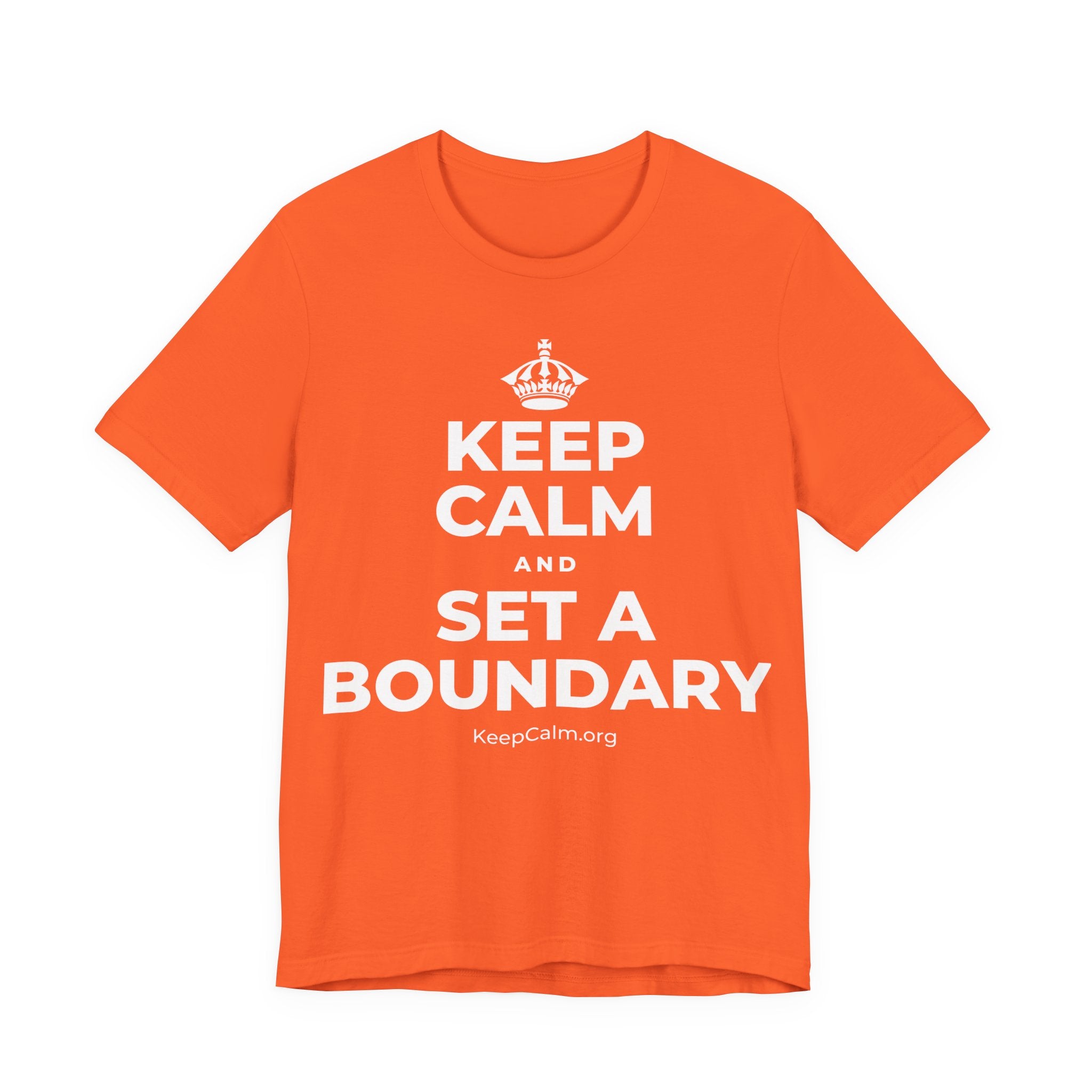 KEEP CALM AND SET A BOUNDARY T-Shirt (Baby Blue–Silver)