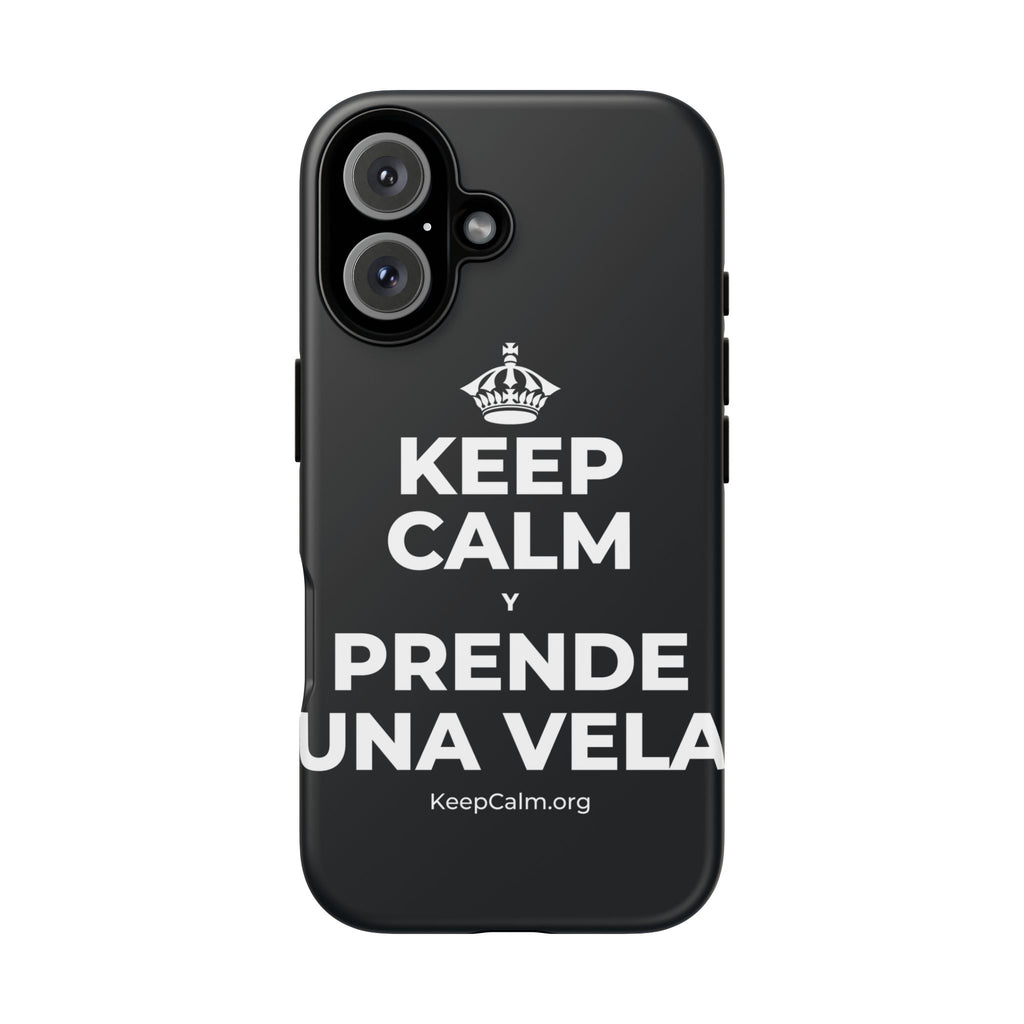 KEEP CALM Y PRENDE UNA VELA Phone Case (Dark)