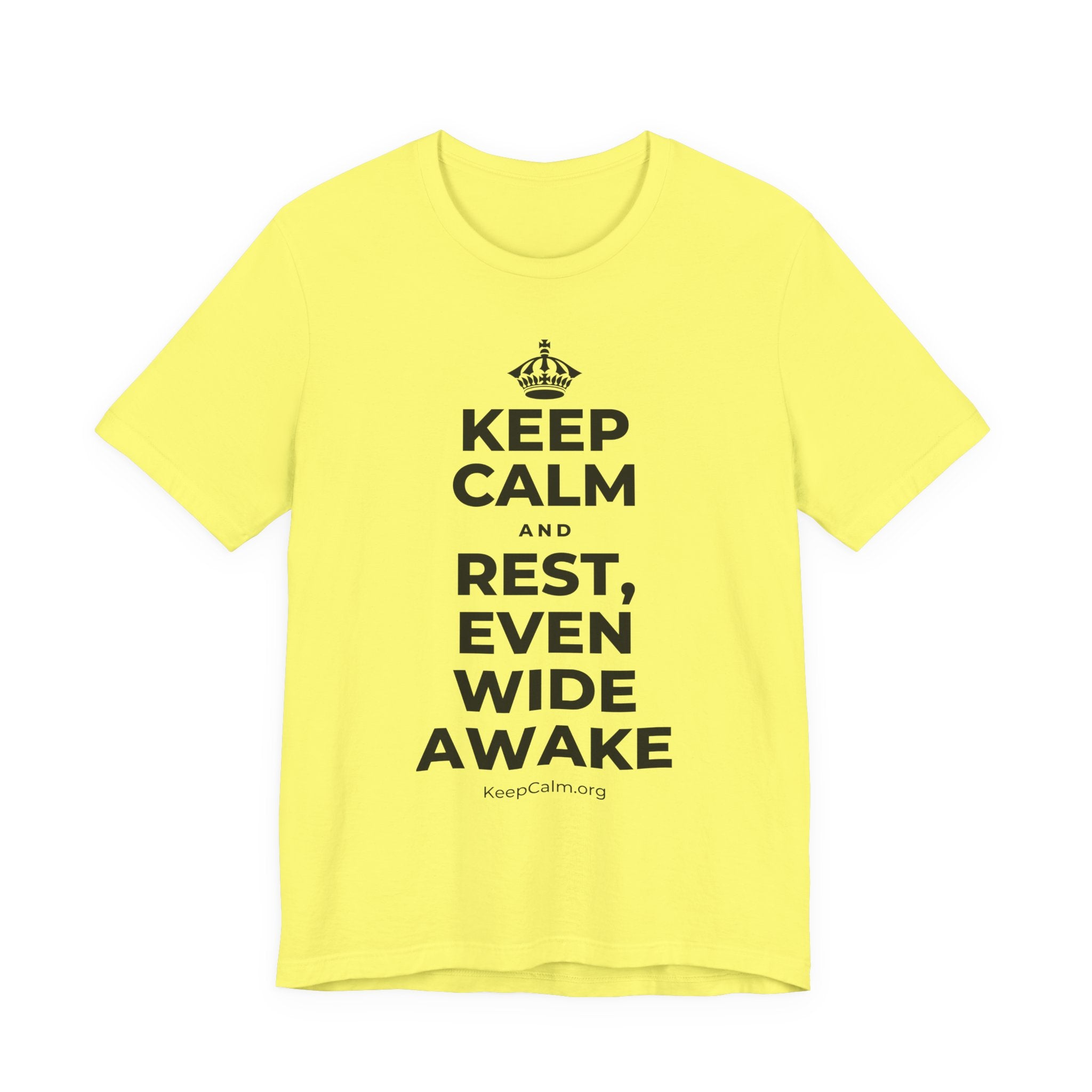 KEEP CALM AND REST, EVEN WIDE AWAKE T-Shirt (Soft Cream–Heather Mauve)