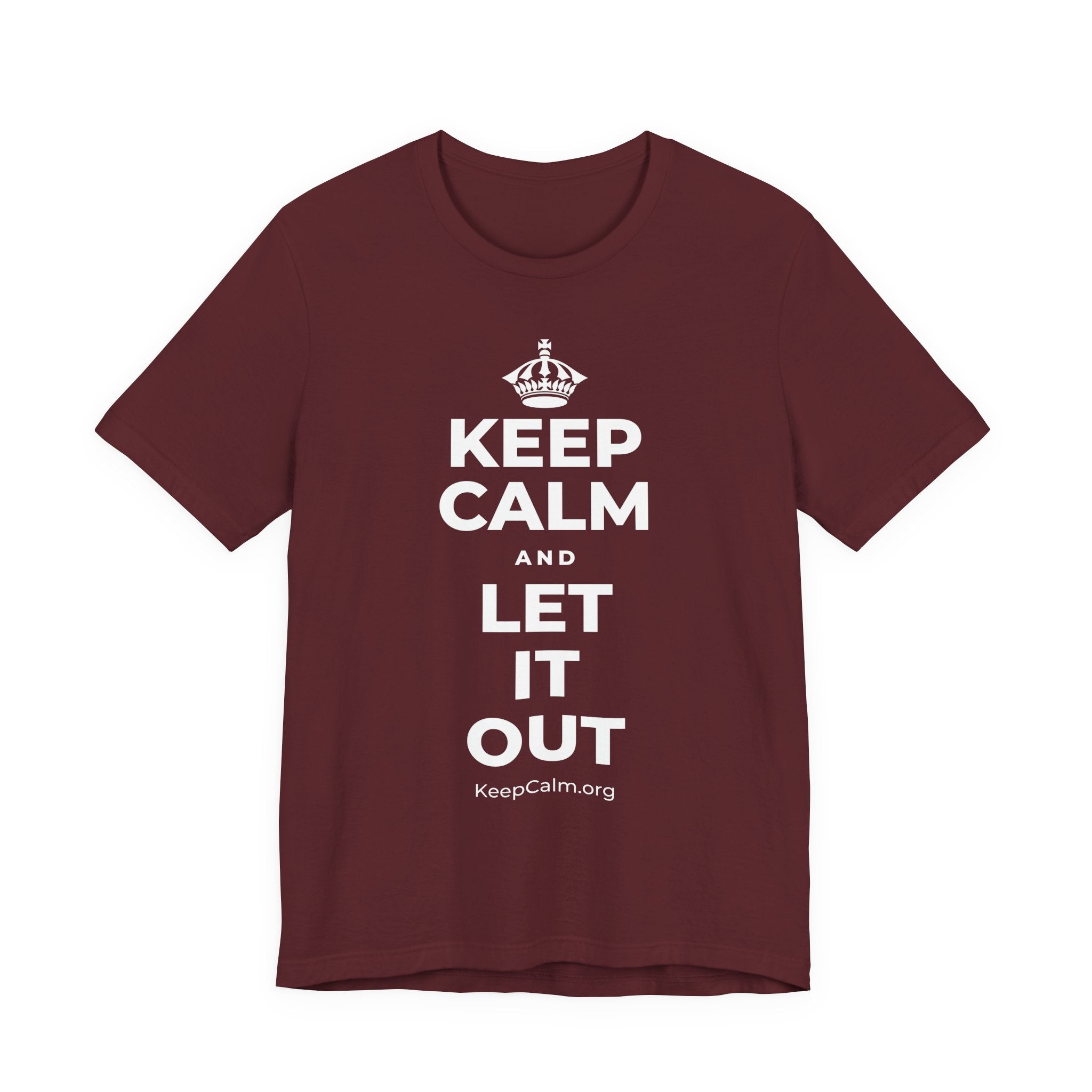 KEEP CALM AND LET IT OUT T-Shirt (Baby Blue–Silver)