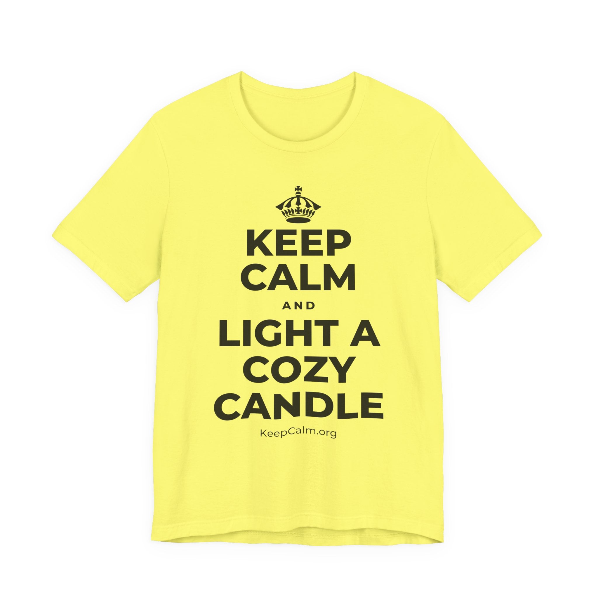KEEP CALM AND LIGHT A COZY CANDLE T-Shirt (Soft Cream–Heather Mauve)