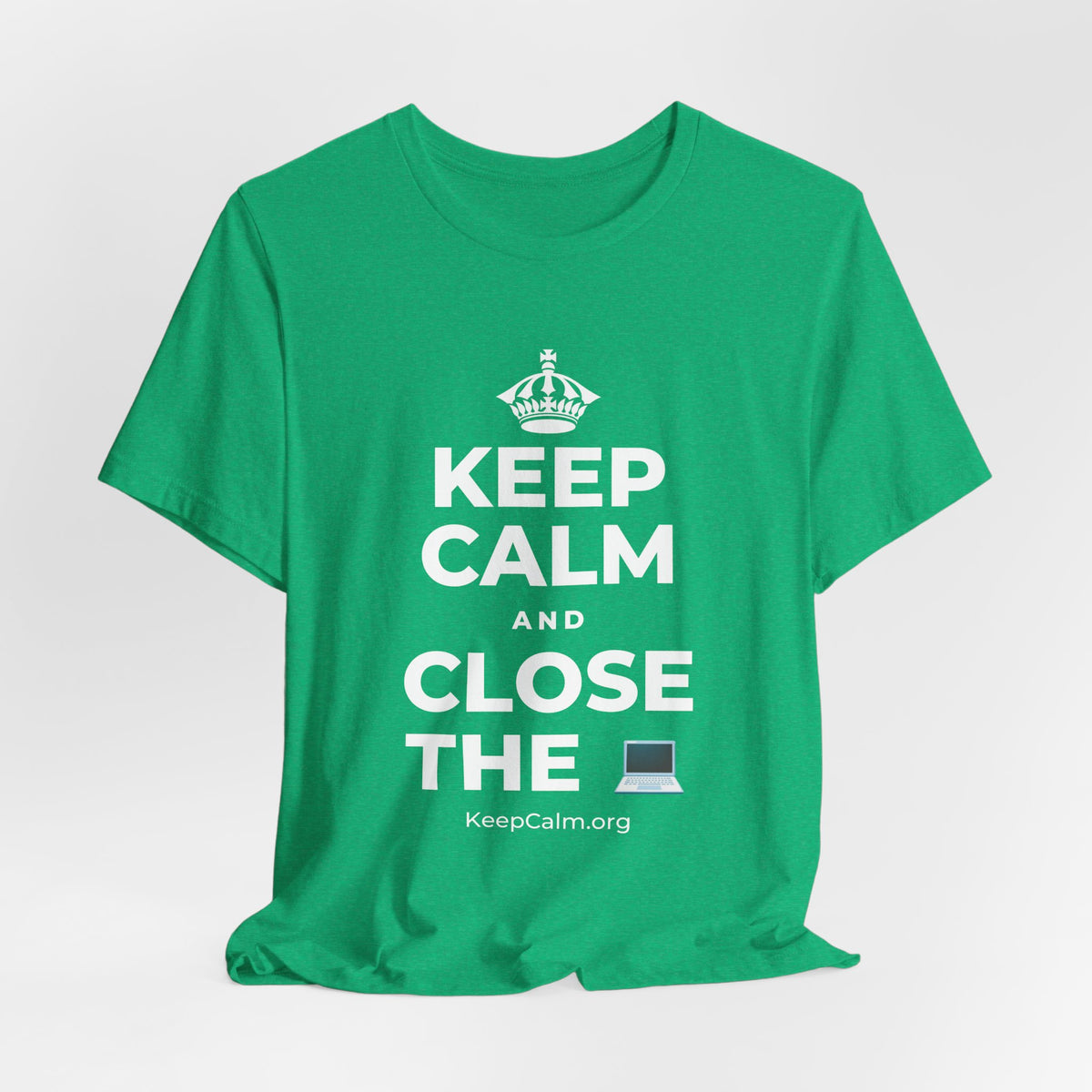 KEEP CALM AND CLOSE THE 💻 T-Shirt (Baby Blue–Silver)
