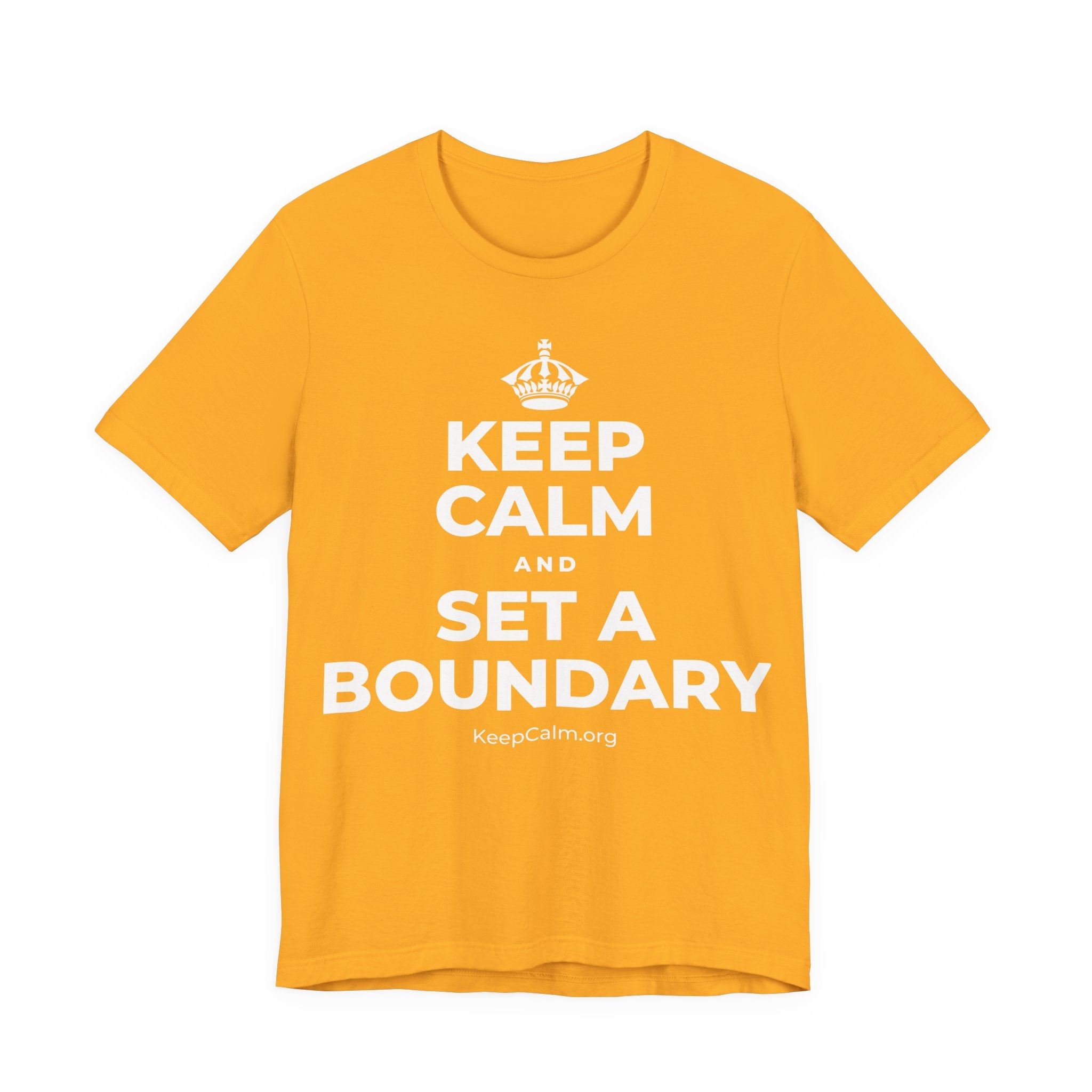 KEEP CALM AND SET A BOUNDARY T-Shirt (Baby Blue–Silver)