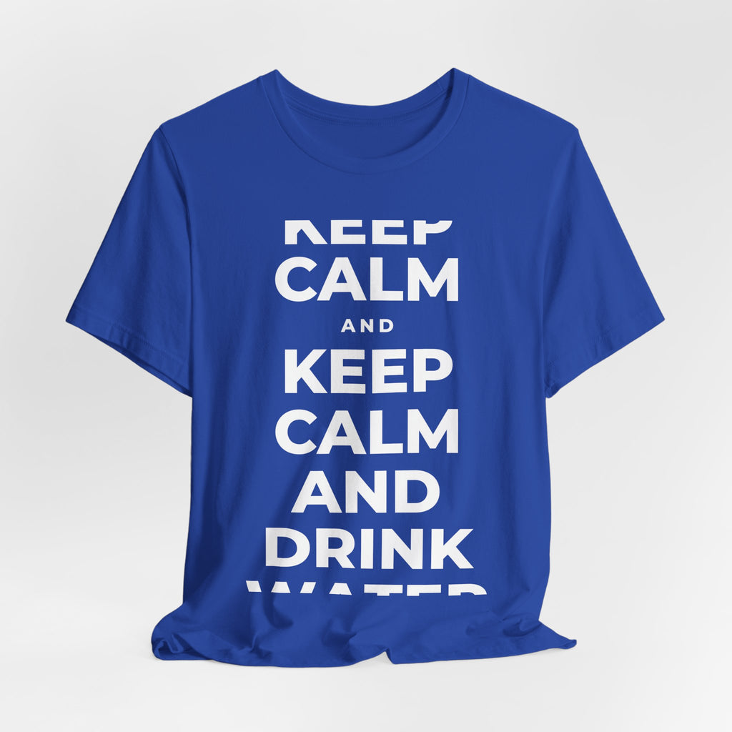 KEEP CALM AND DRINK WATER T-Shirt (Soft Cream–Heather Mauve)
