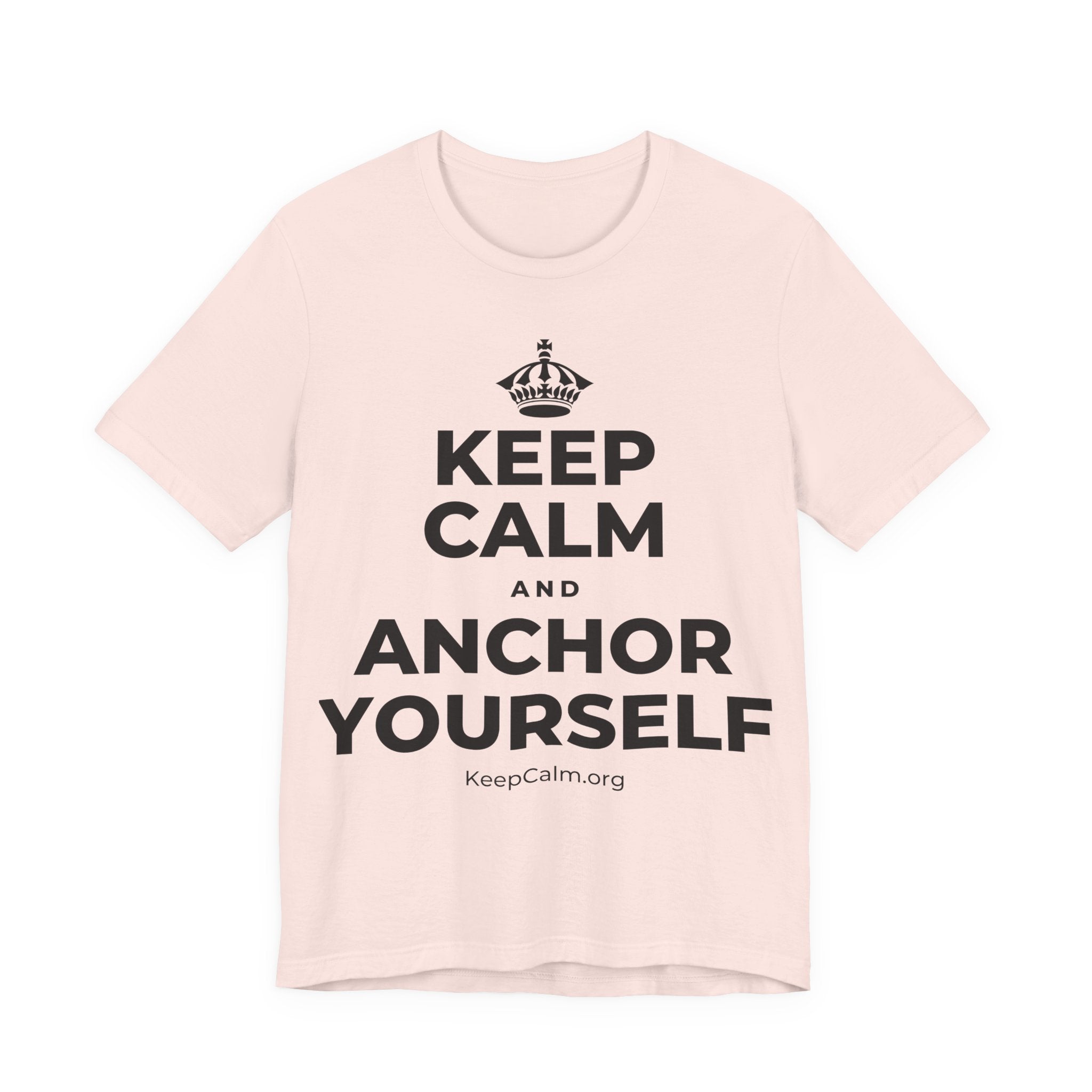KEEP CALM AND ANCHOR YOURSELF T-Shirt (Soft Cream–Heather Mauve)