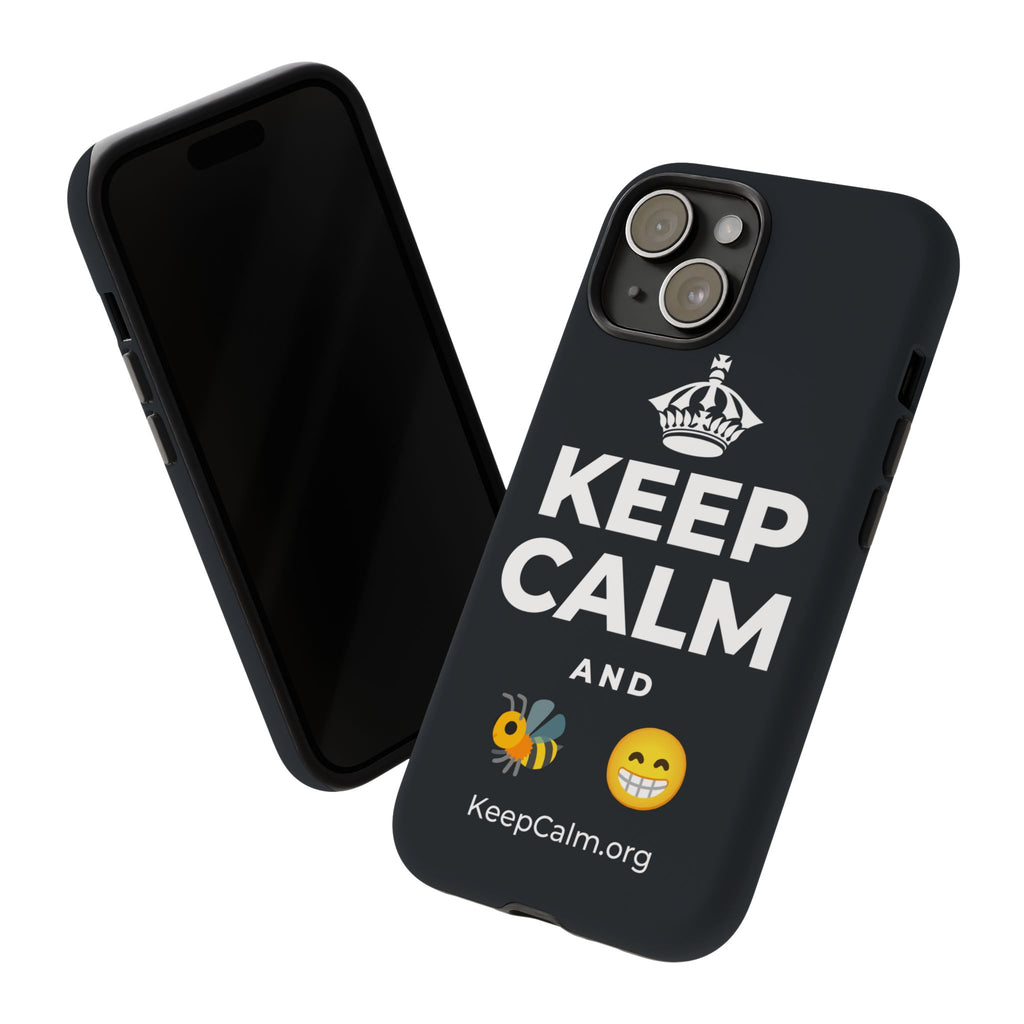 KEEP CALM AND BEE HAPPY Phone Case (Dark)