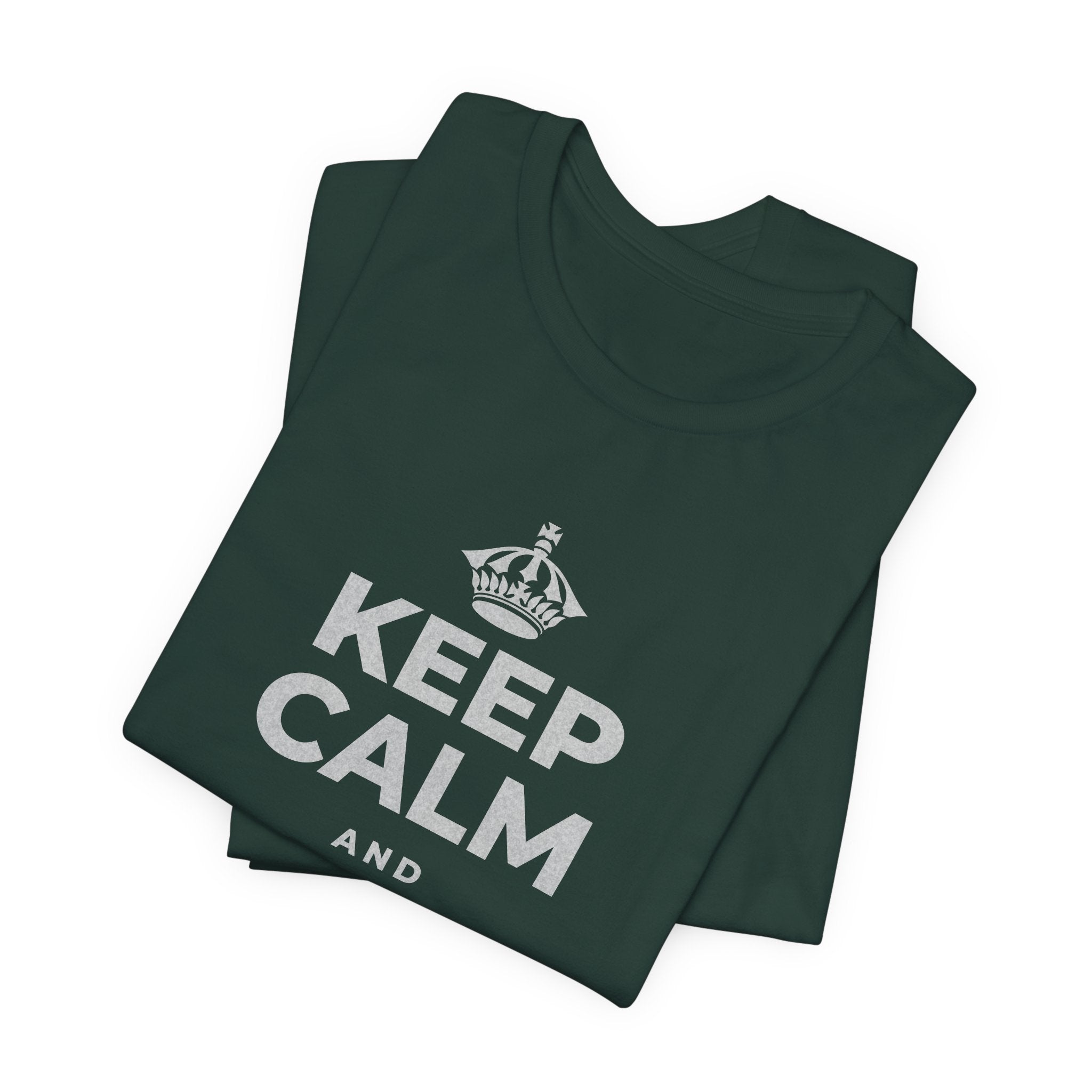 KEEP CALM AND FIND THE WATER T-Shirt (White–Asphalt)