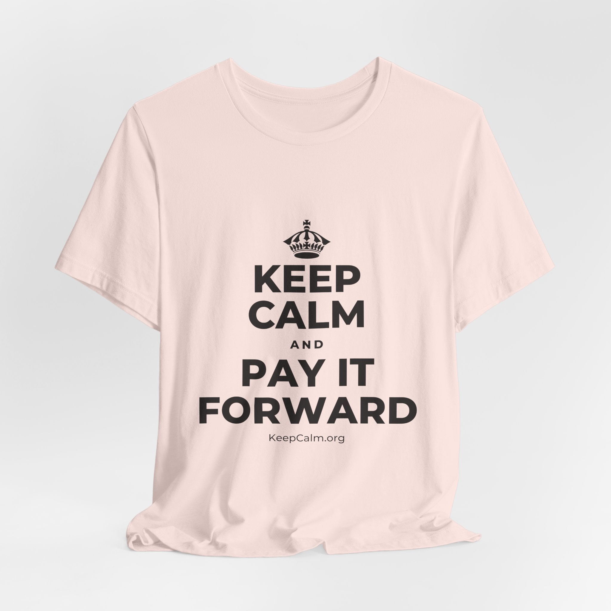 KEEP CALM AND PAY IT FORWARD T-Shirt (Soft Cream–Heather Mauve)