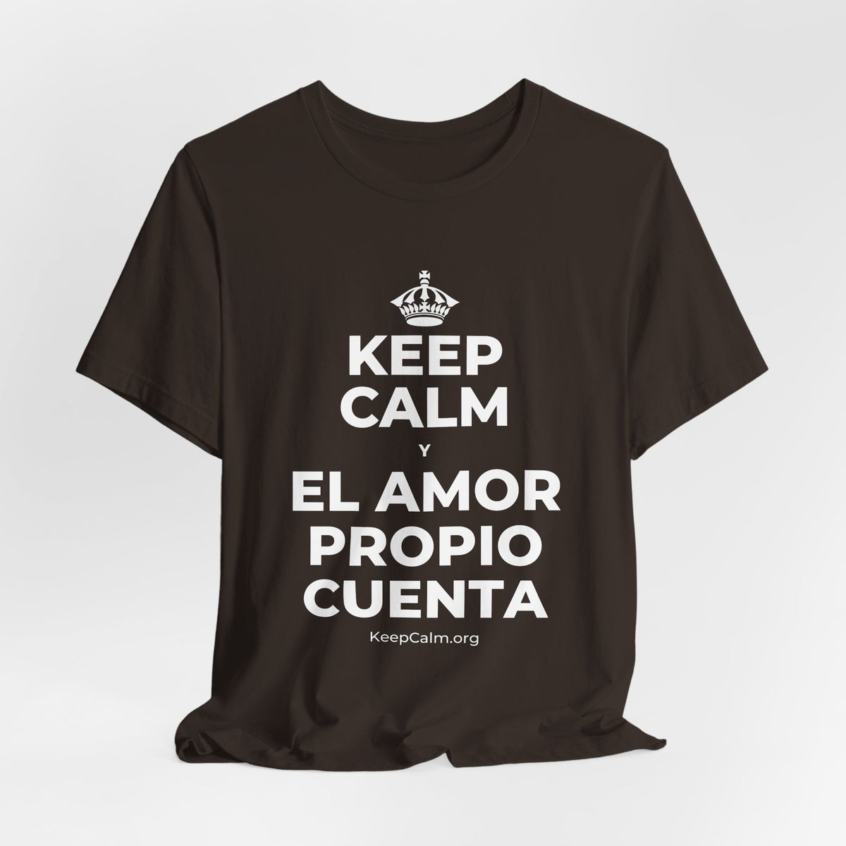KEEP CALM Y EL AMOR PROPIO CUENTA T-Shirt (Soft Cream–Heather Mauve)