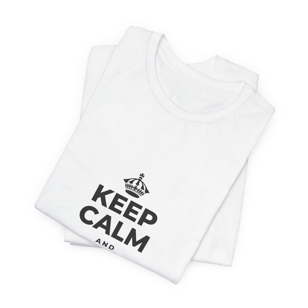 KEEP CALM AND CHASE THE MOONLIGHT T-Shirt (White–Asphalt)