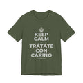 KEEP CALM Y TRÁTATE CON CARIÑO T-Shirt (Military Green–Autumn)