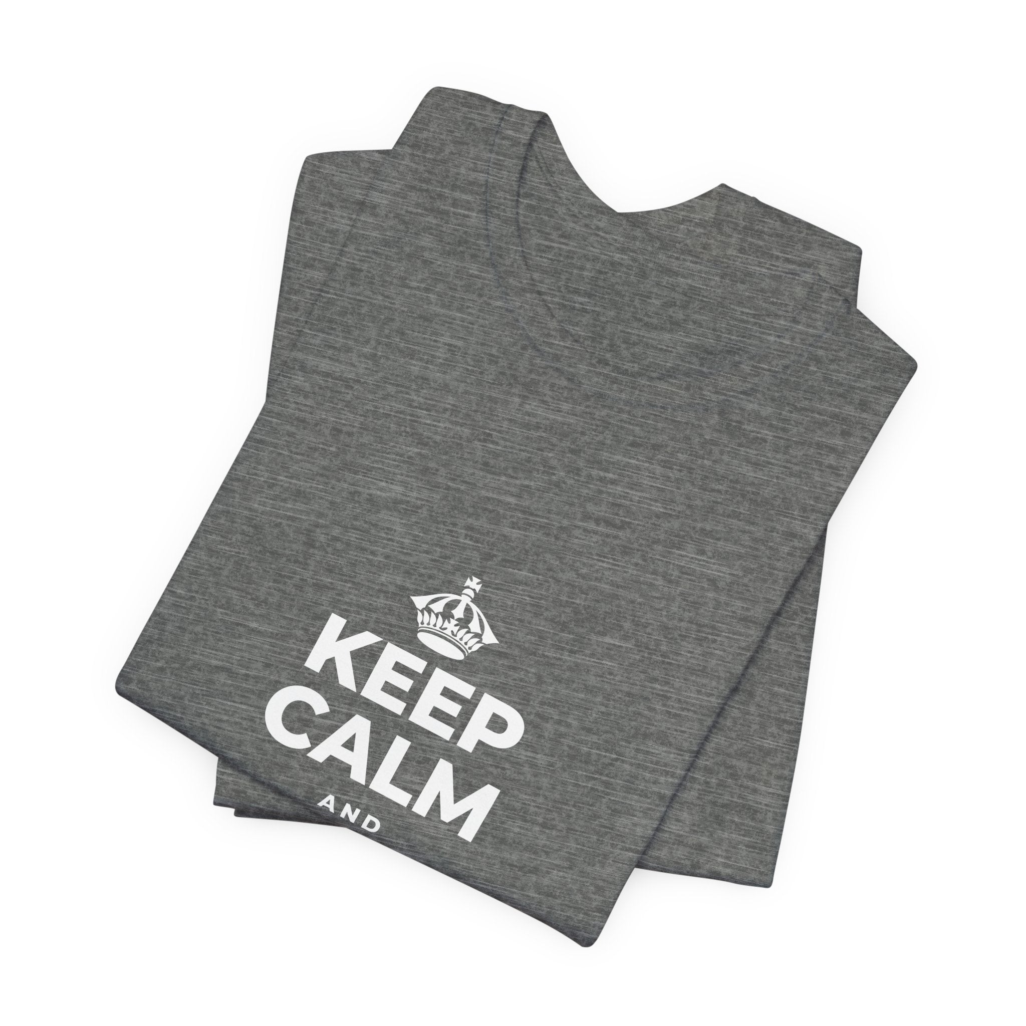 KEEP CALM AND CHASE THE MOONLIGHT T-Shirt (Baby Blue–Silver)