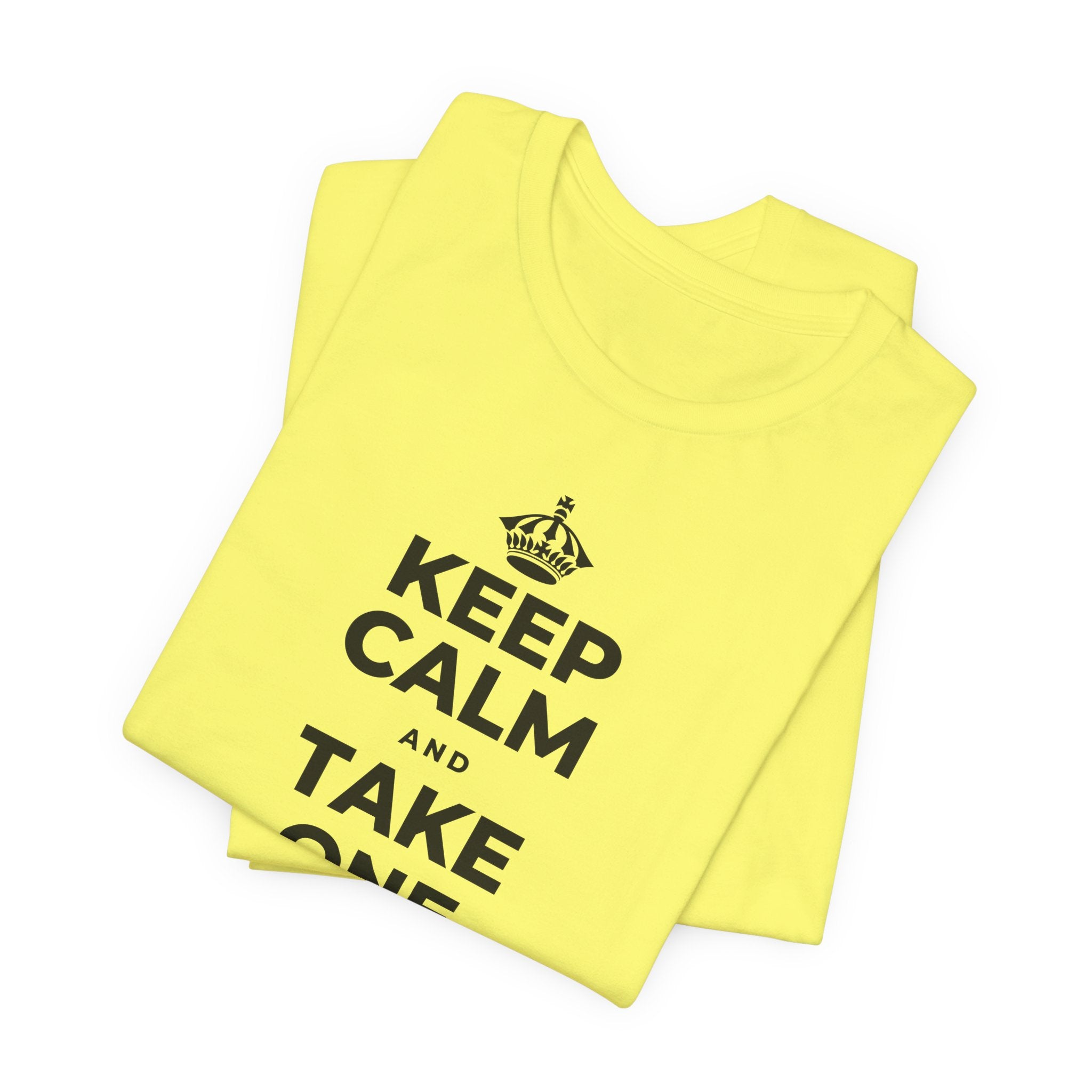 KEEP CALM AND TAKE ONE BREATH AT A TIME T-Shirt (Soft Cream–Heather Mauve)