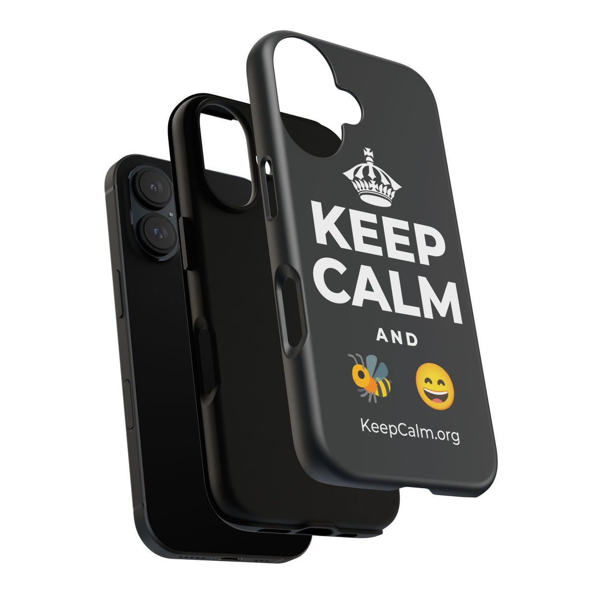 KEEP CALM AND 🐝 😄 Phone Case (Dark)