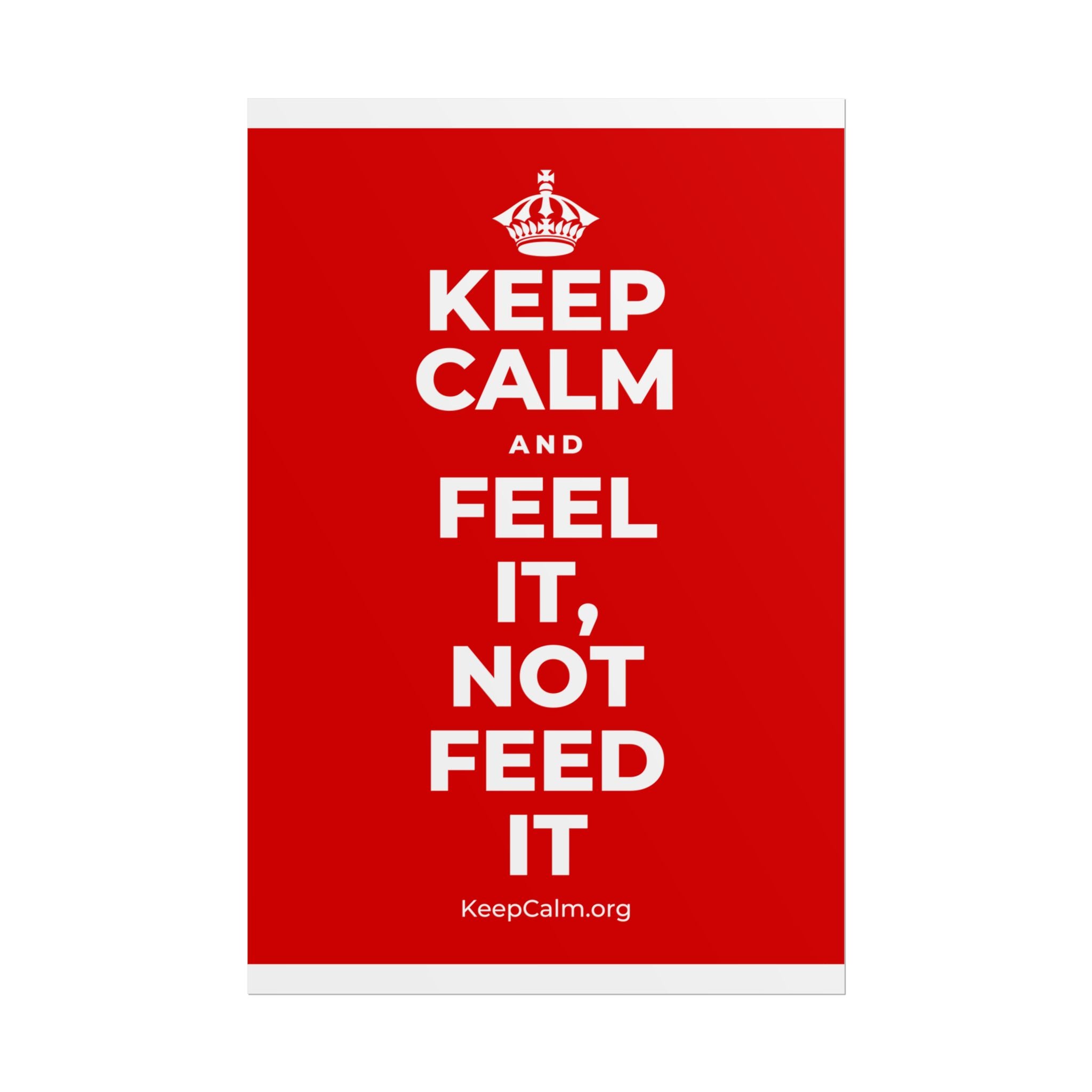 KEEP CALM AND FEEL IT, NOT FEED IT Poster