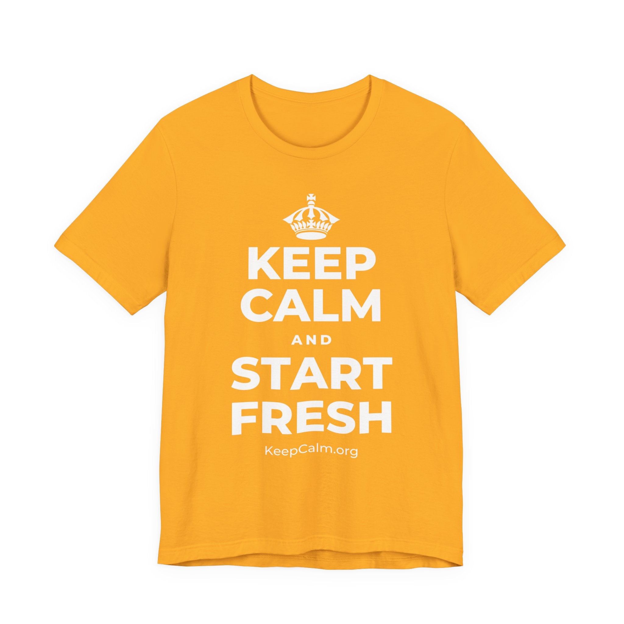 KEEP CALM AND START FRESH T-Shirt (Baby Blue–Silver)