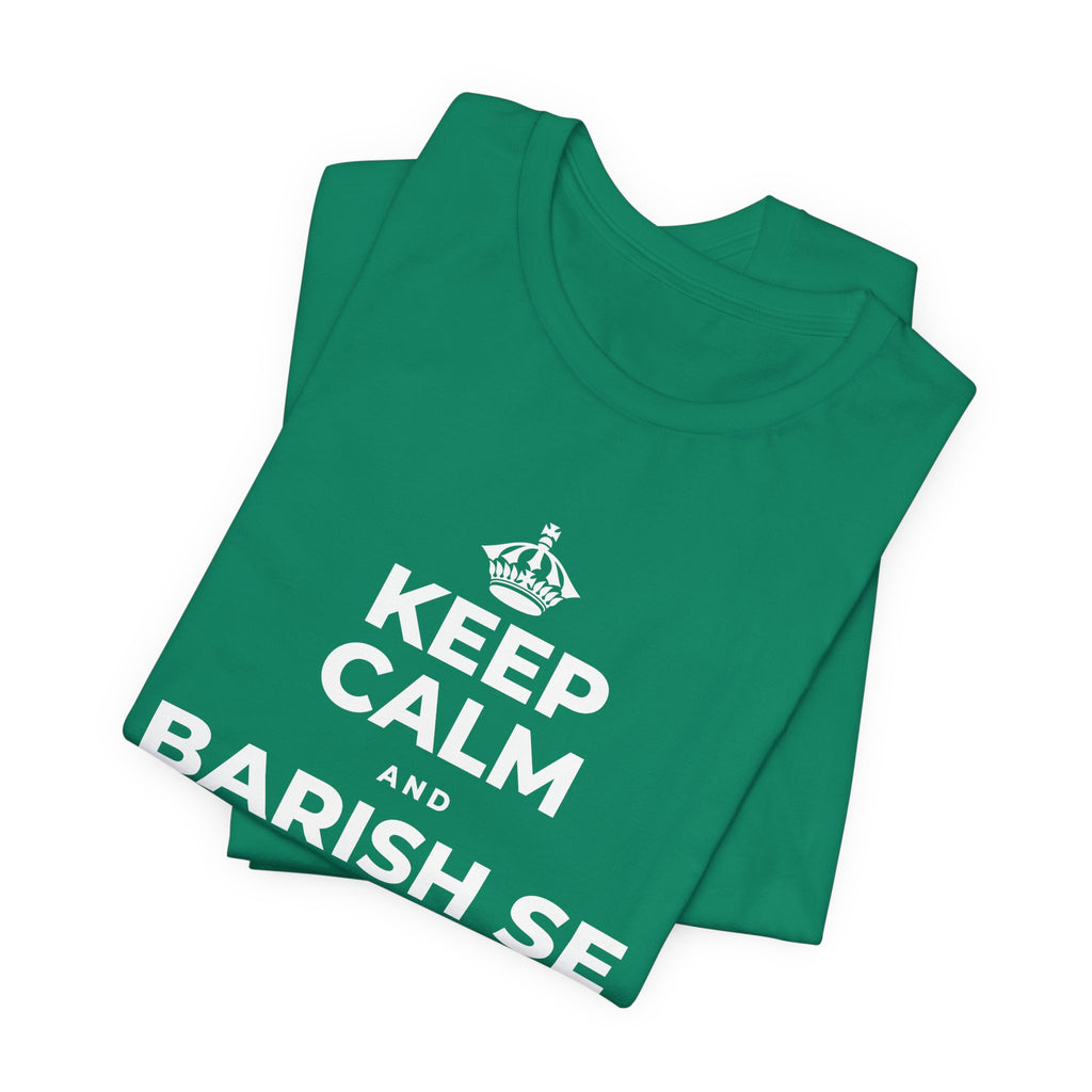 KEEP CALM AND BARISH SE CHEEZEIN BADHTI HAIN T-Shirt (White–Asphalt)