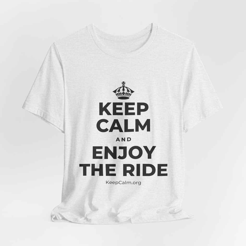 KEEP CALM AND ENJOY THE RIDE T-Shirt (Soft Cream–Heather Mauve)