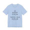 KEEP CALM A ʻAPO I KA MĀLIE T-Shirt (Baby Blue–Silver)