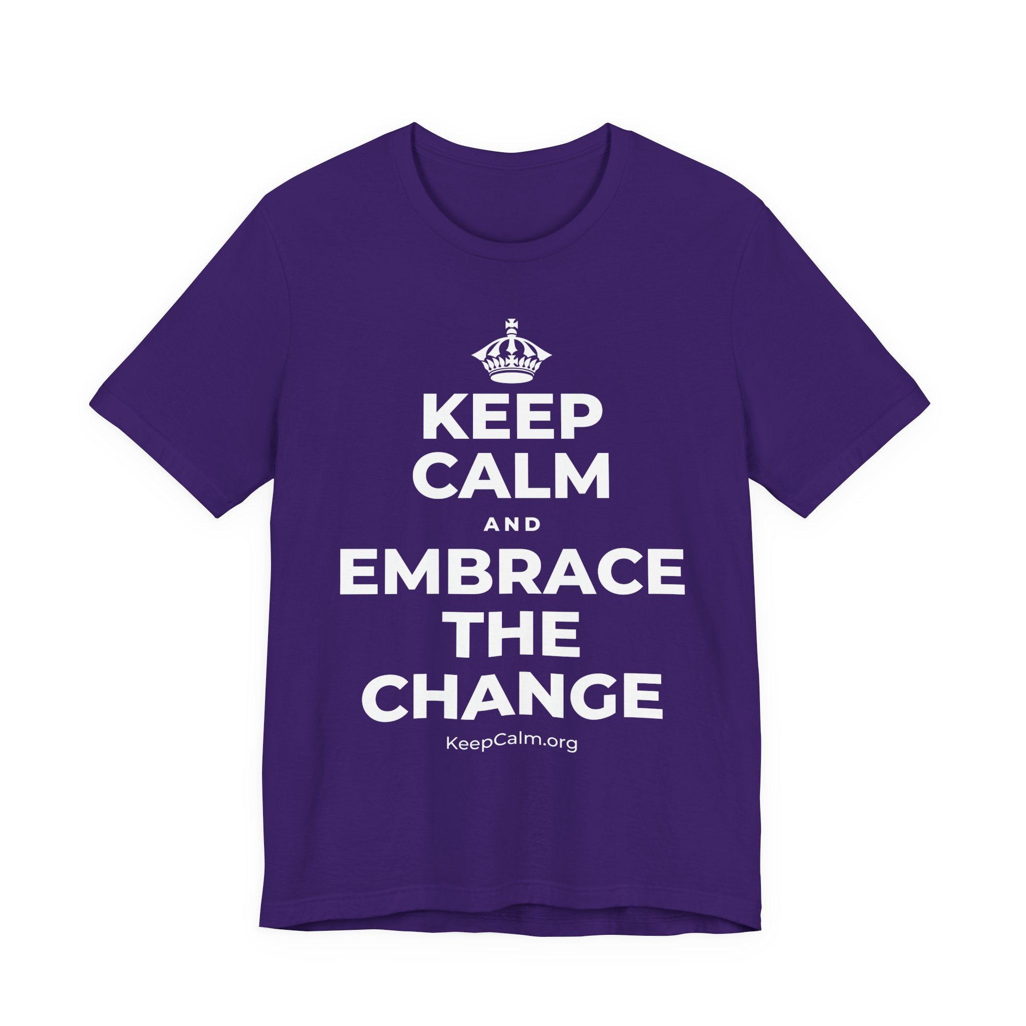 KEEP CALM AND EMBRACE THE CHANGE T-Shirt (Soft Cream–Heather Mauve)