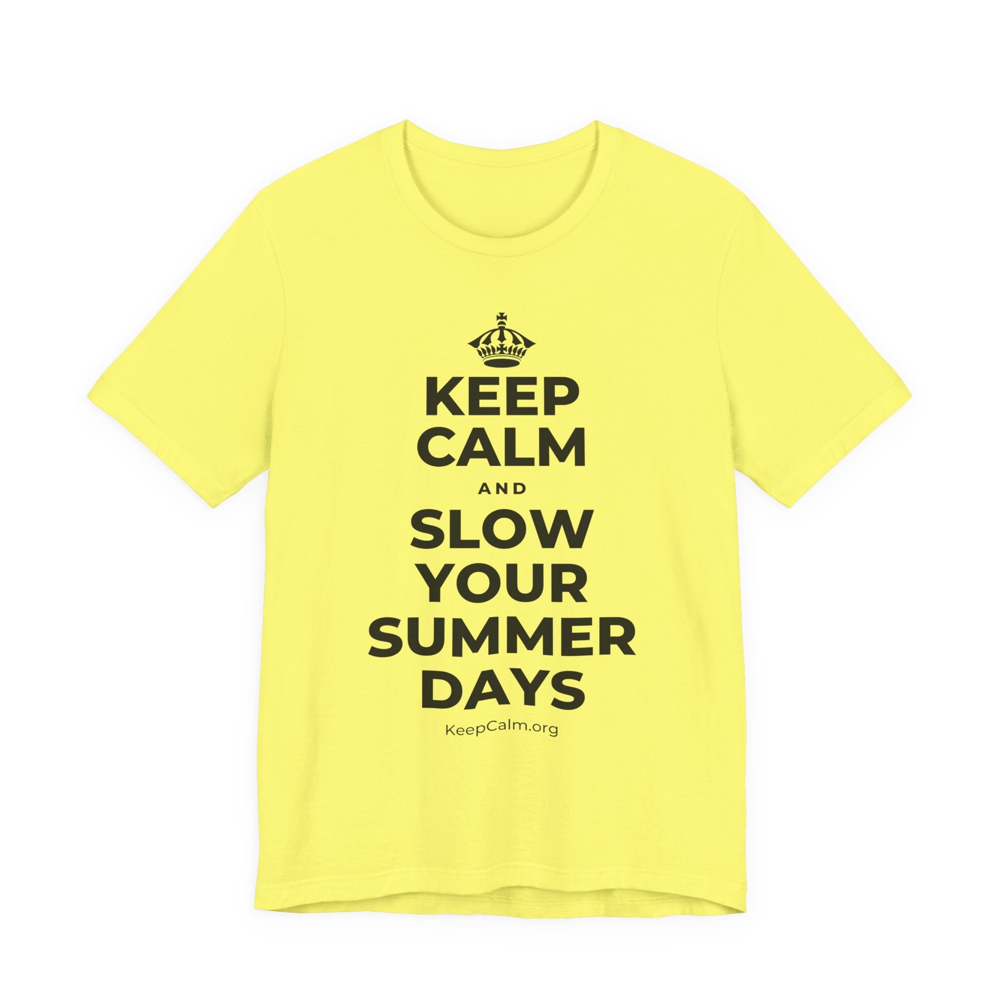 KEEP CALM AND SLOW YOUR SUMMER DAYS T-Shirt (Soft Cream–Heather Mauve)