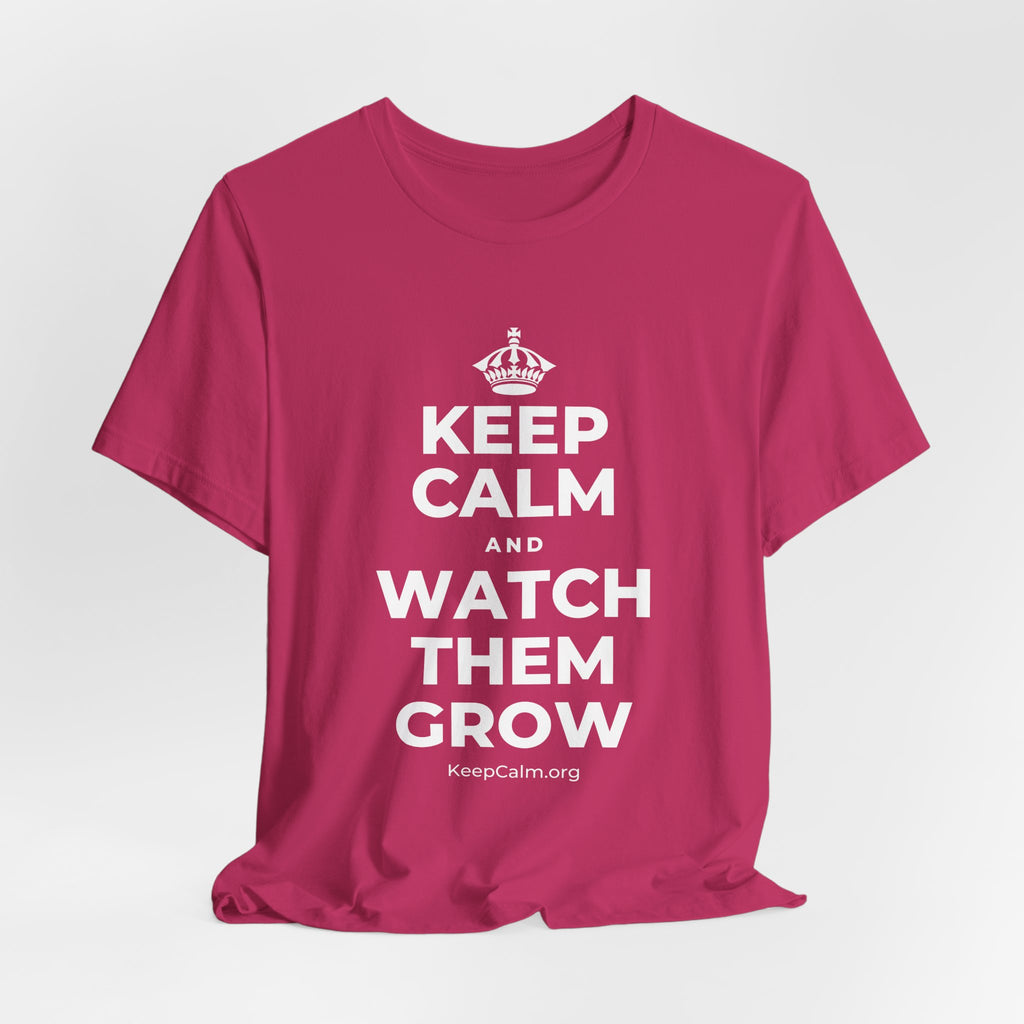 KEEP CALM AND WATCH THEM GROW T-Shirt (Baby Blue–Silver)