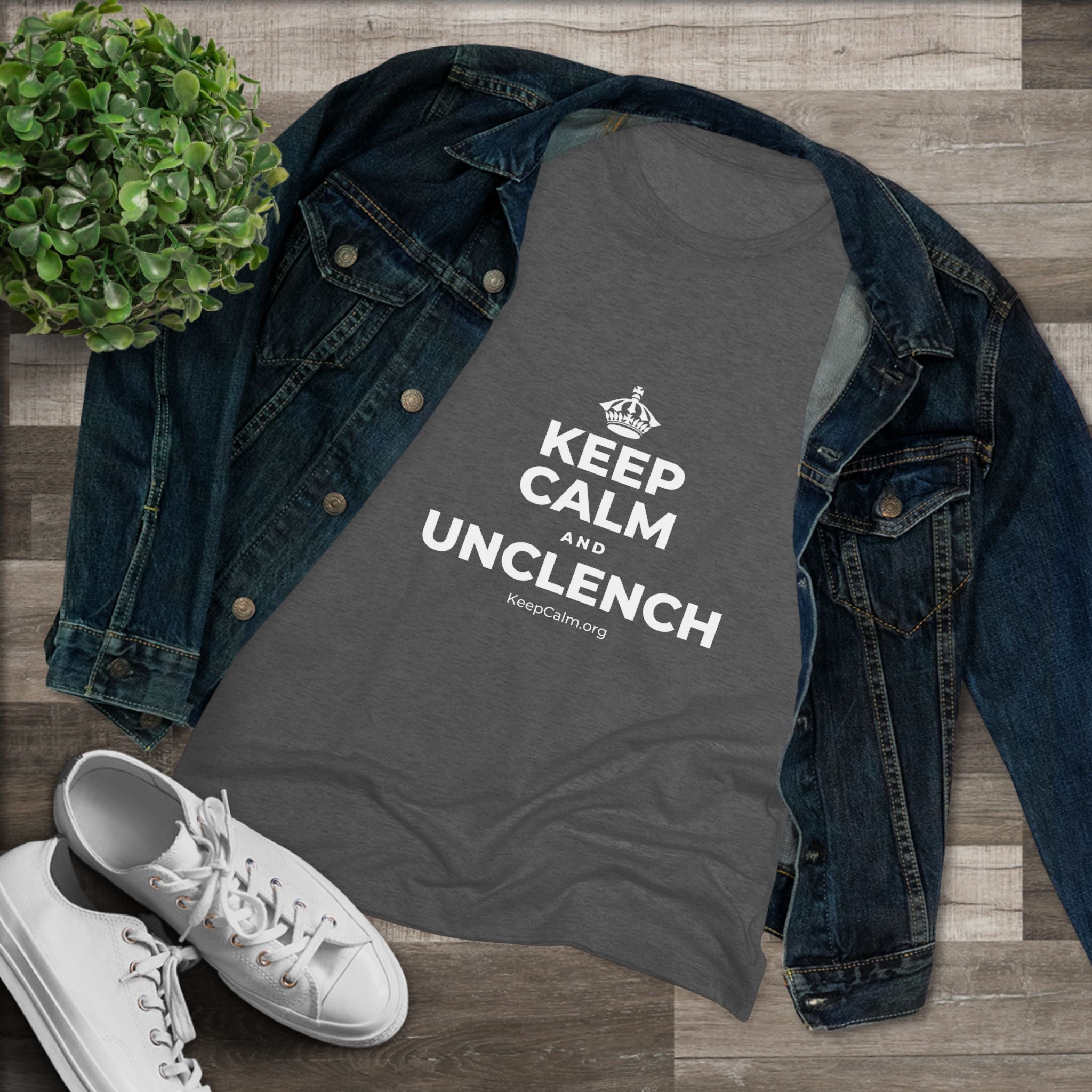 KEEP CALM AND UNCLENCH Women's Tri-Blend Tee