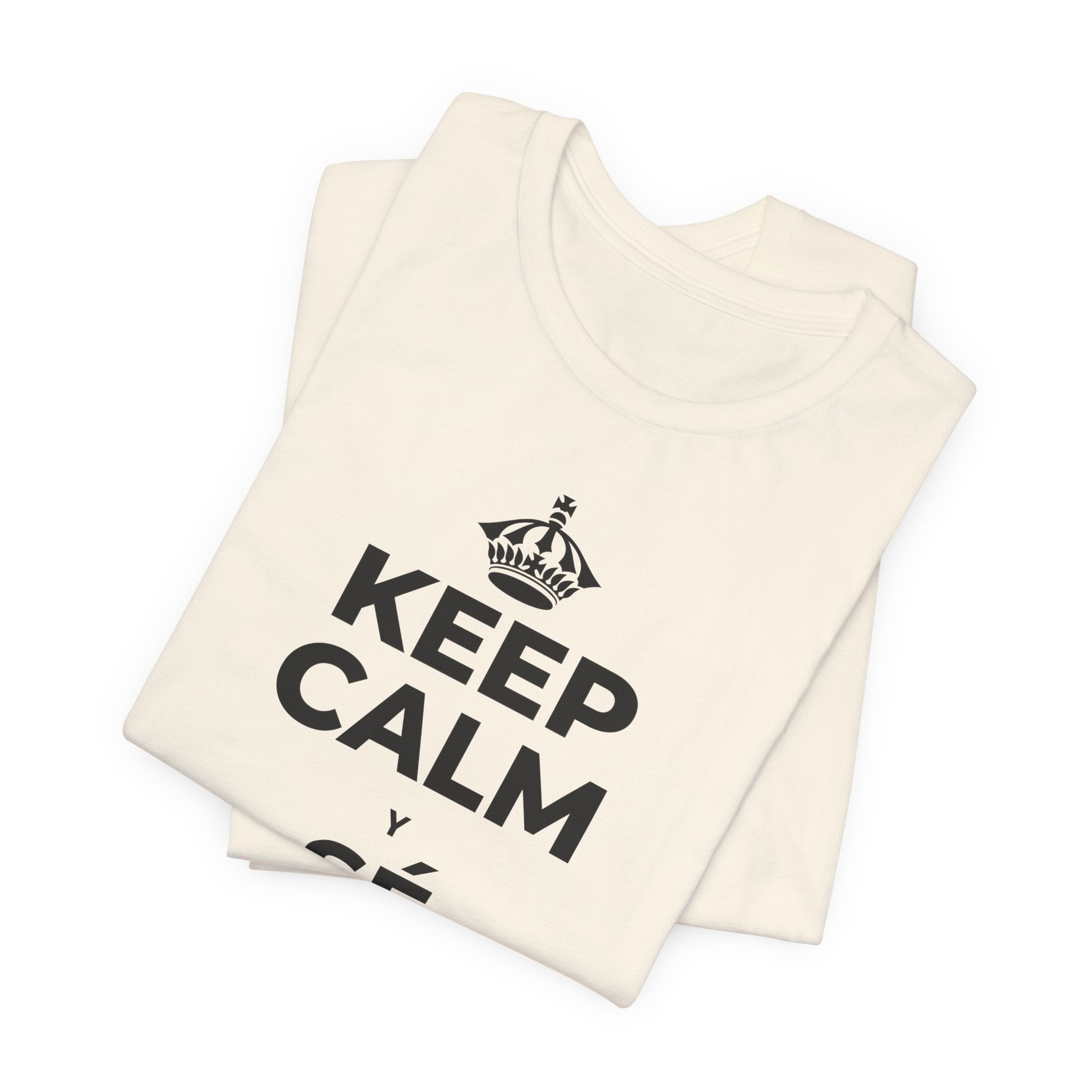 KEEP CALM Y SÉ SUAVE CONTIGO T-Shirt (White–Asphalt)
